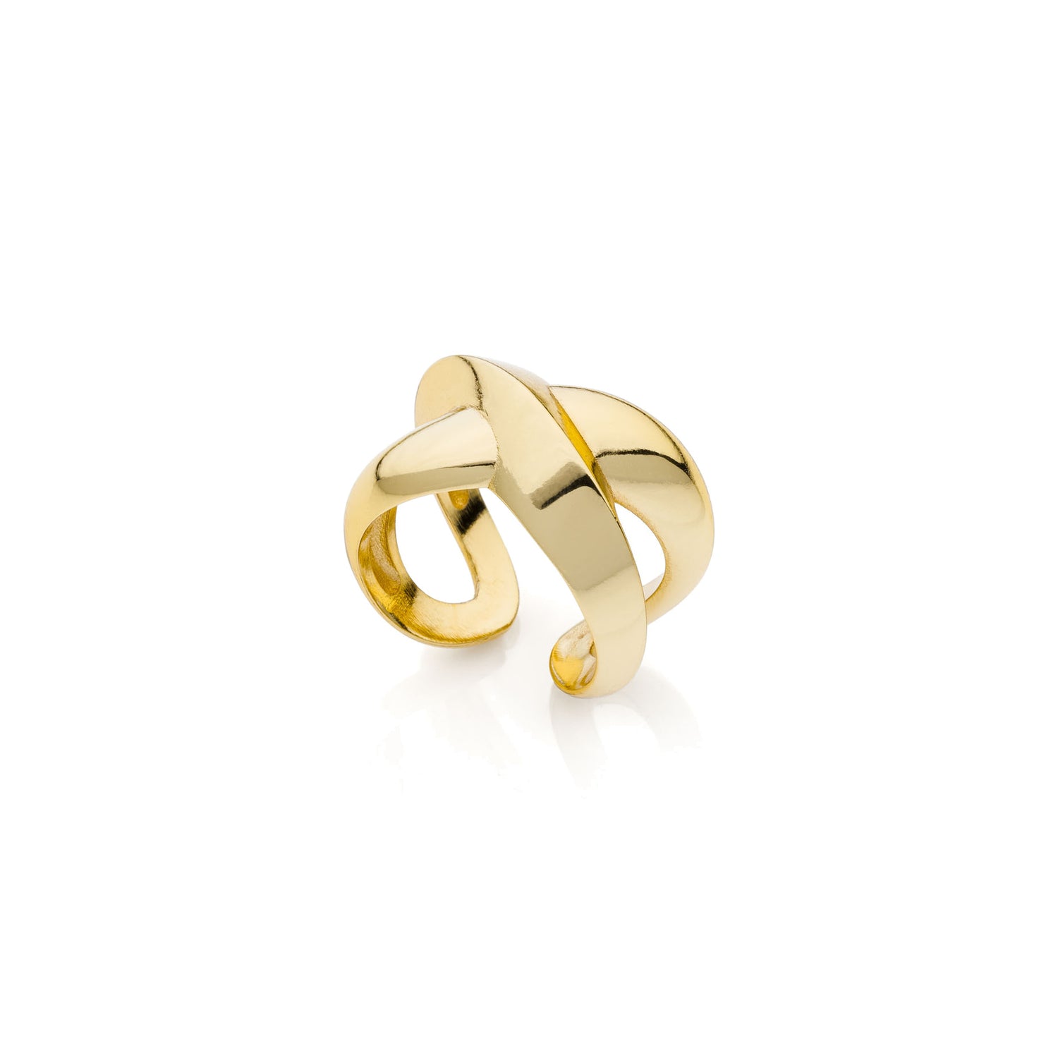 Anello Maxi con Tubo Triangolare Bombato in Ottone e Design Unoaerre