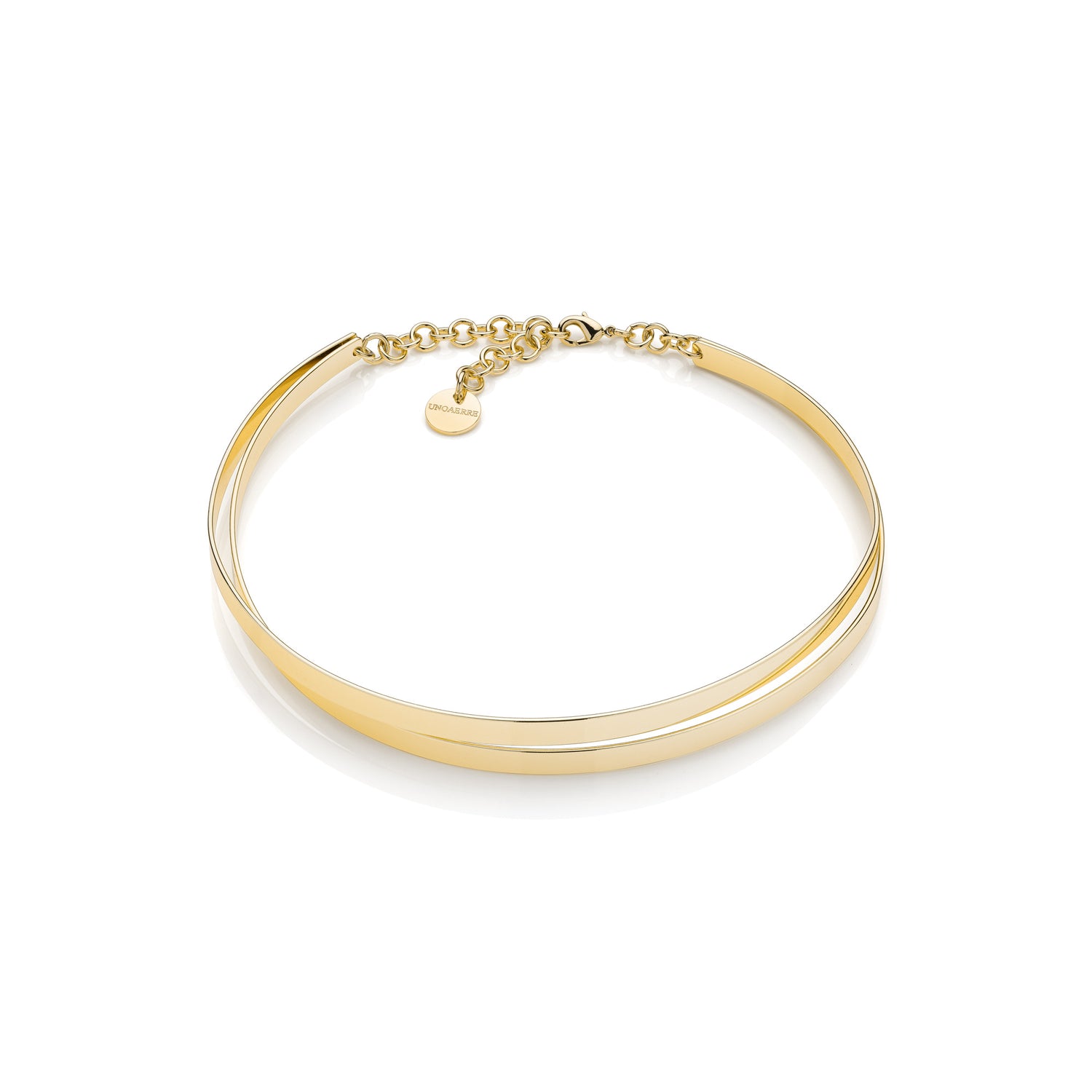 Collana Rigida a Due Fili in Ottone con Catena sul Retro Unoaerre