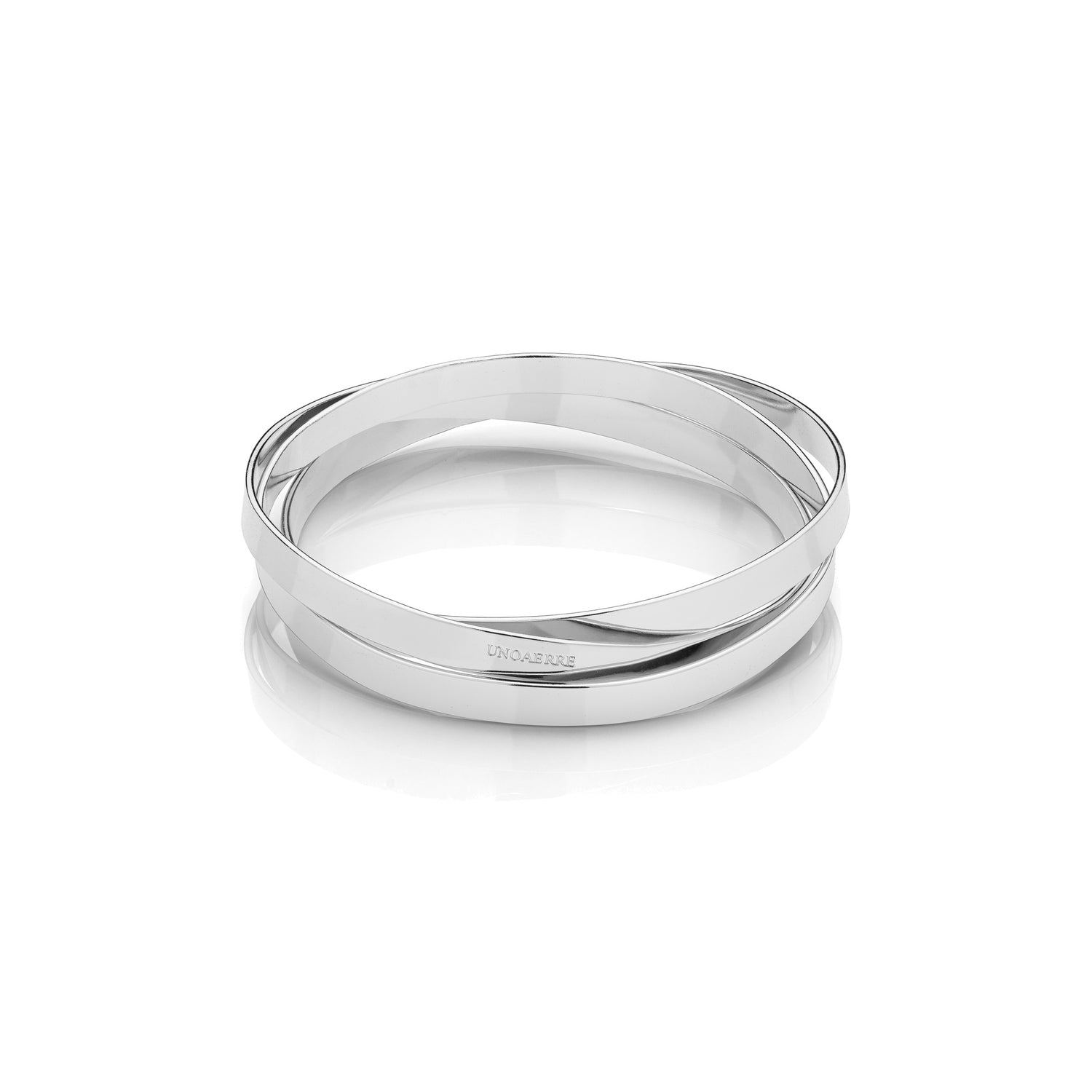 Bracciale Bangle a Tre Fili Intrecciati Unoaerre