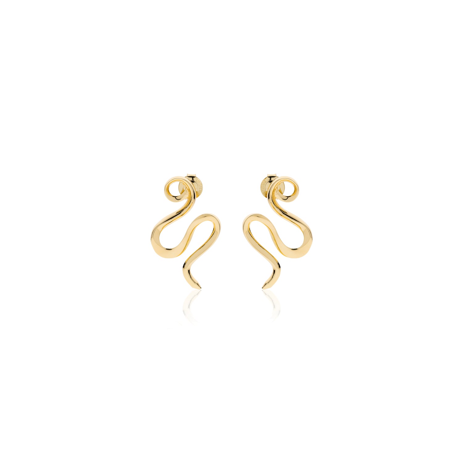 Orecchini in Ottone Dorato con Design a Serpente Unoaerre