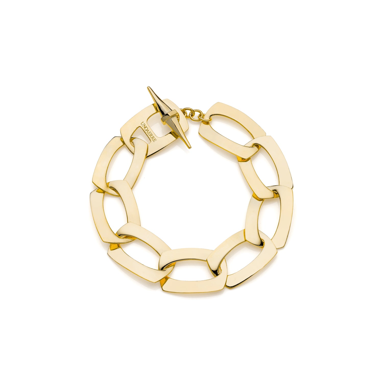 Bracciale in Ottone con Catena Quadra Piatta e T-bar Unoaerre