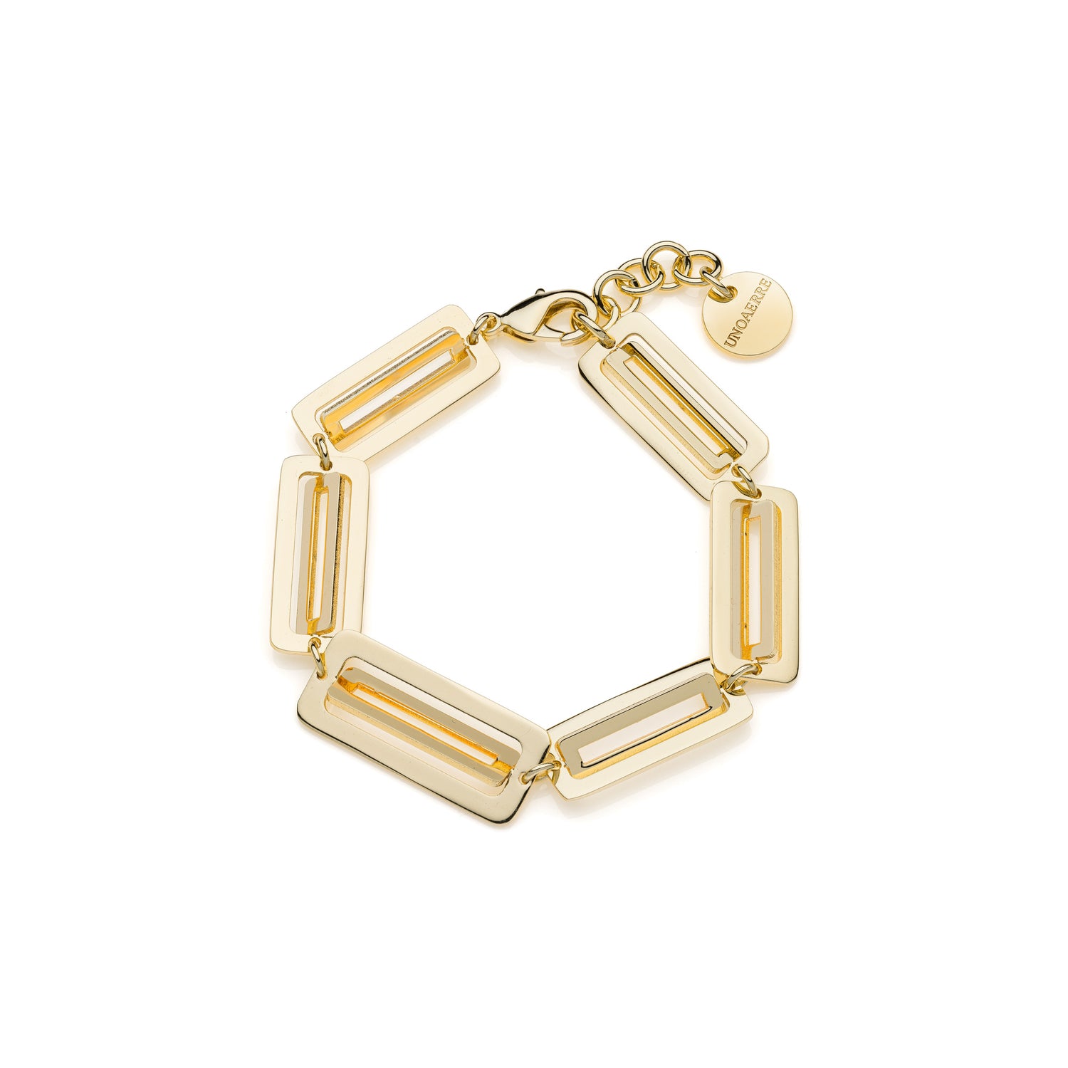 Bracciale in Ottone con Maglie Rettangolari Unoaerre