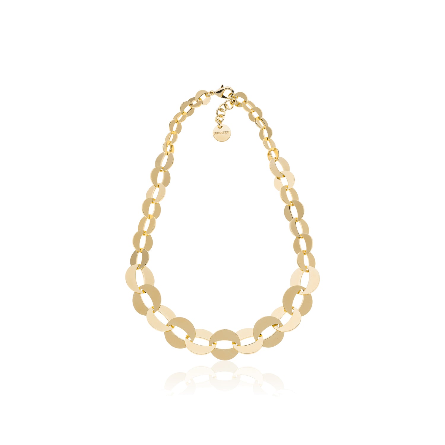 Collana con Maglie Tonde Piatte e Moschettone Unoaerre