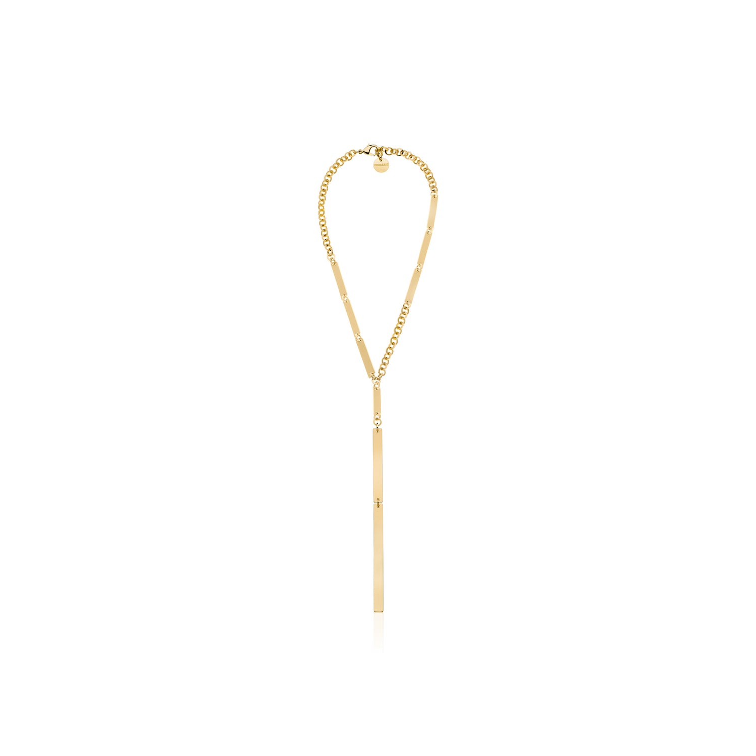 Collana in Ottone Dorato Modello a Y con Lastrine Piatte Unoaerre