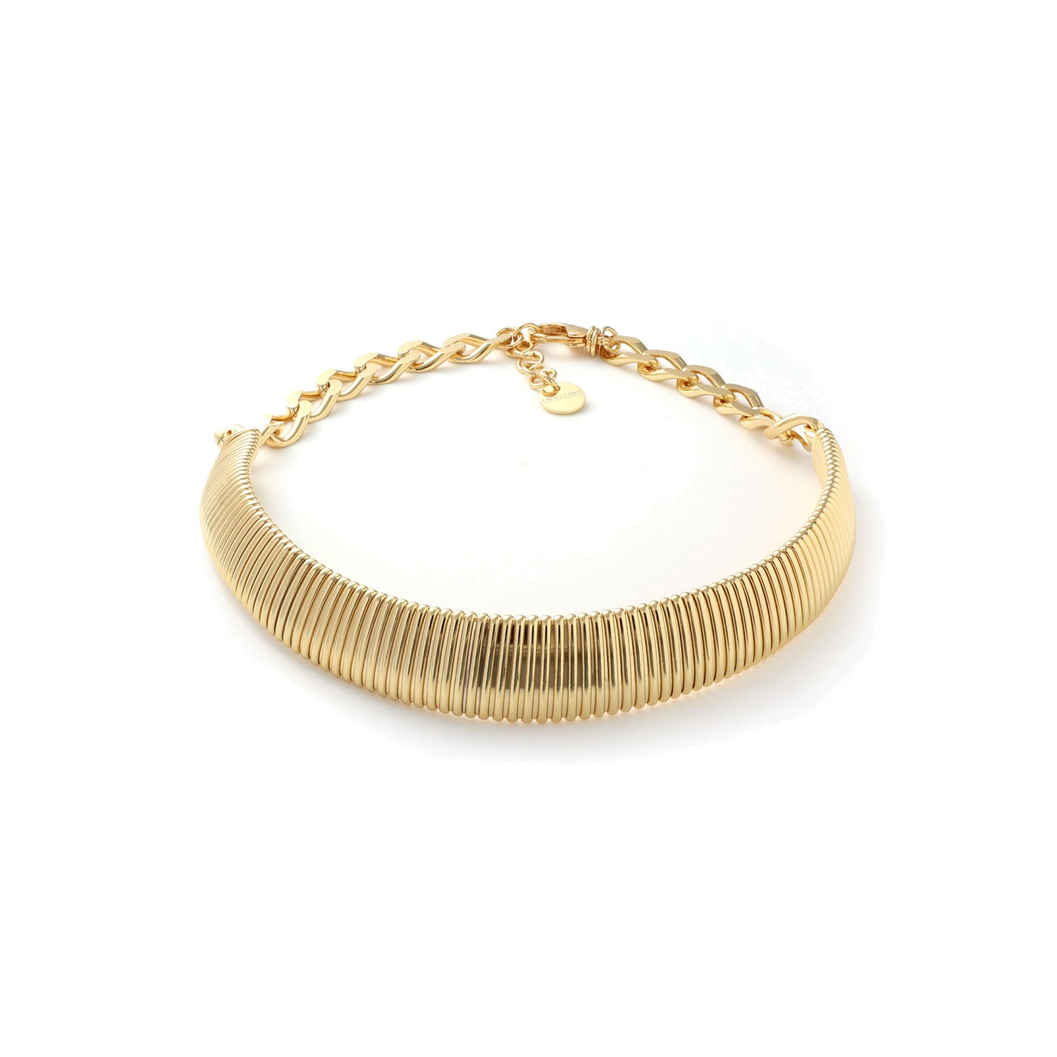 Collana Semi Rigida in Maglia Tubogas e Catena Dorata, Misur a 45,00 Unoaerre