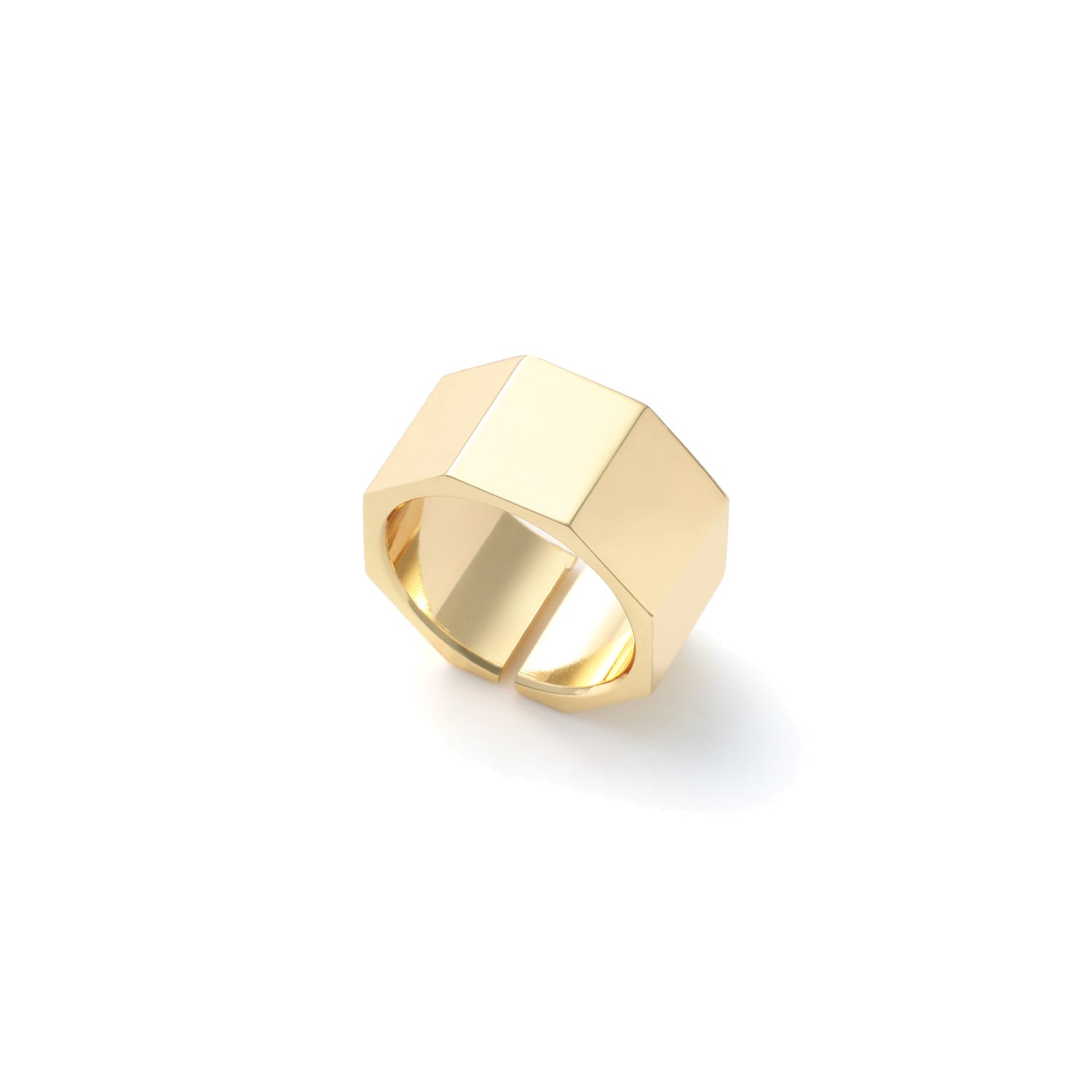 Anello a Fascia Lucida Sfaccettata Unoaerre