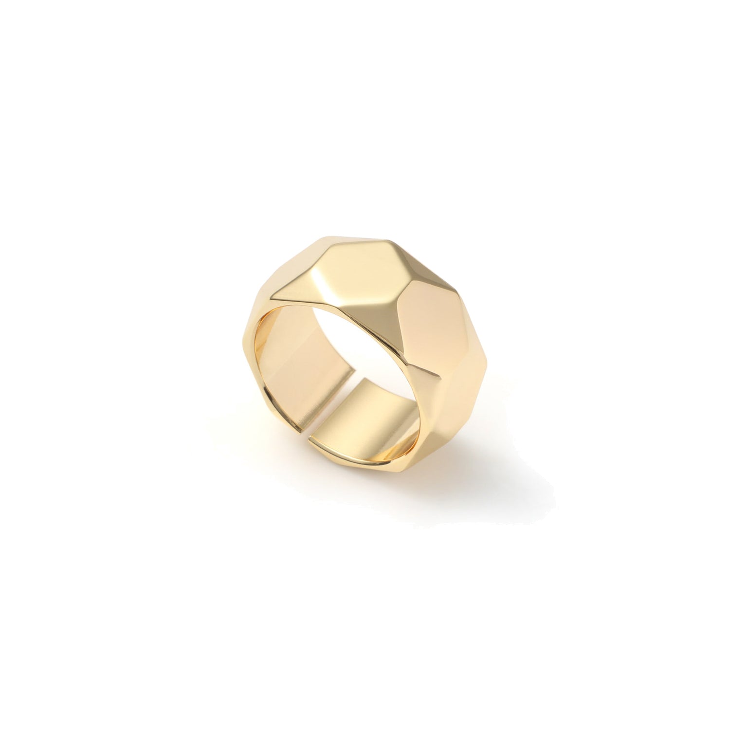 Anello a Fascia Lucida Sfaccettata Unoaerre