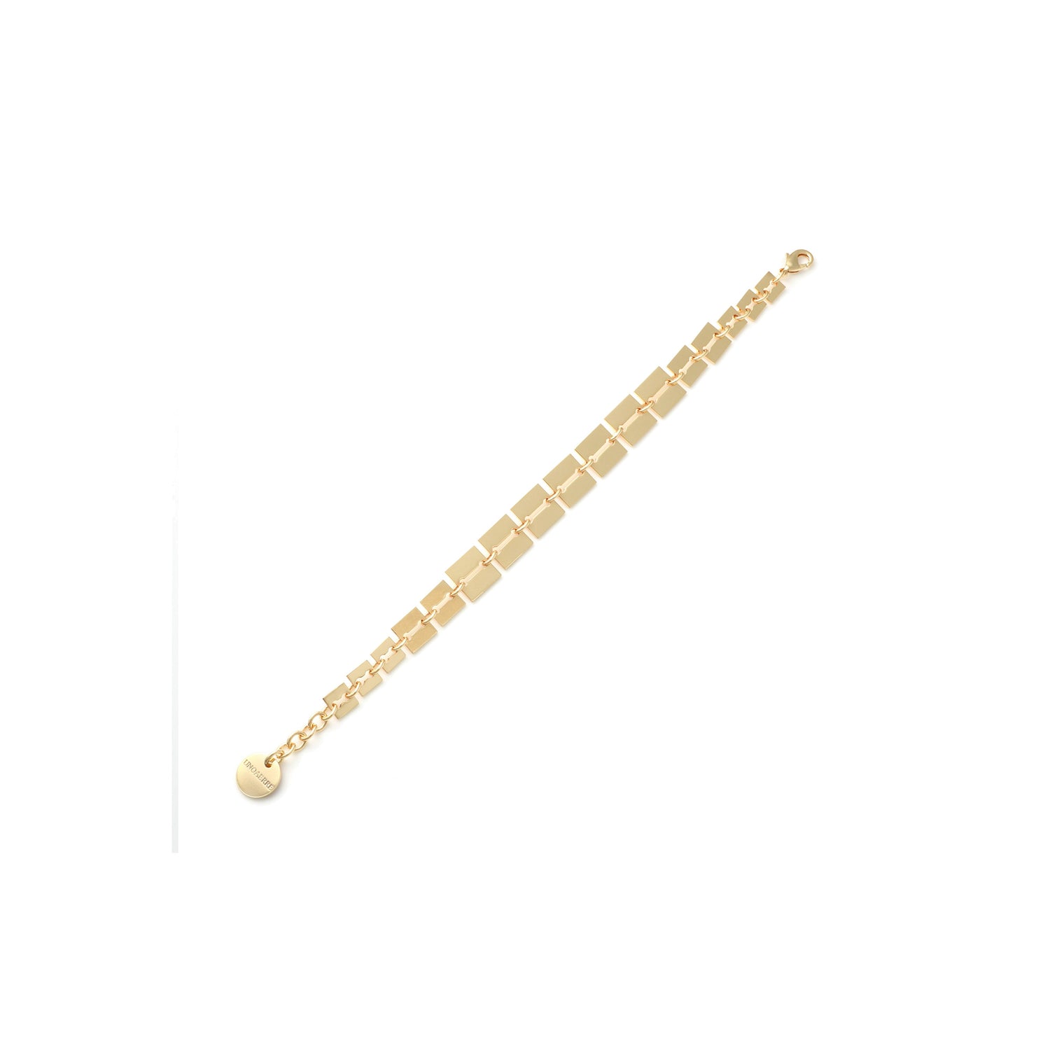 Bracciale con Maglie Quadrate Piatte con Chiusura a Moschettone Unoaerre