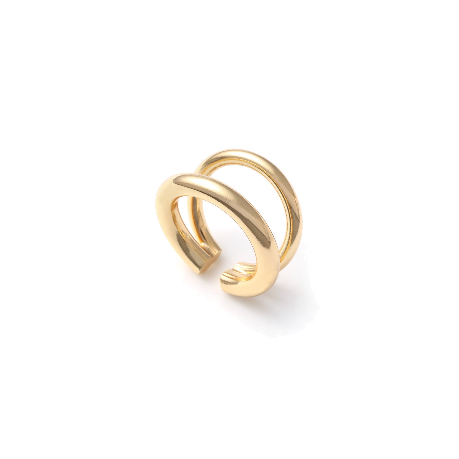 Anello Line in Ottone Dorato con Doppio Filo Unoaerre