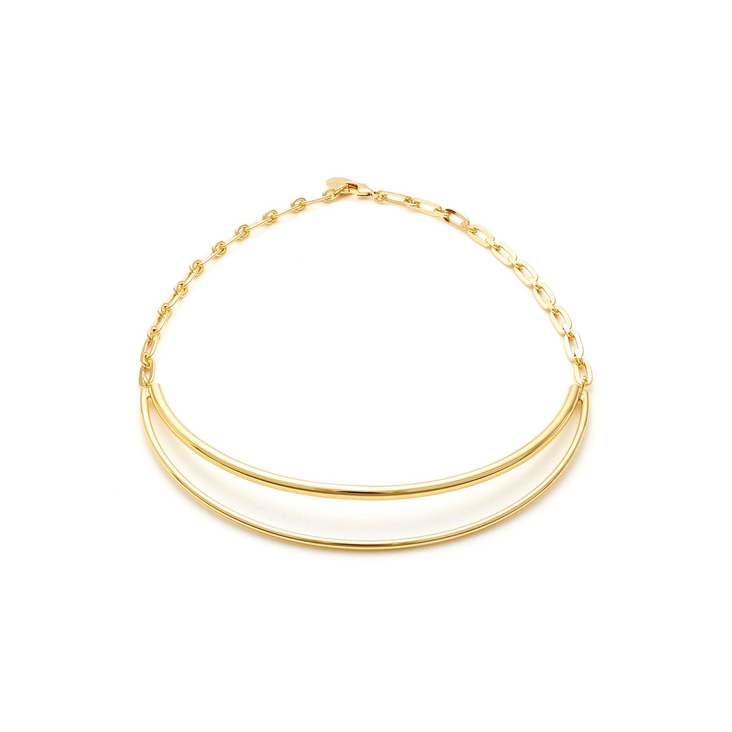 Collana con Doppio Filo Rigido e Catena Forzatina Unoaerre