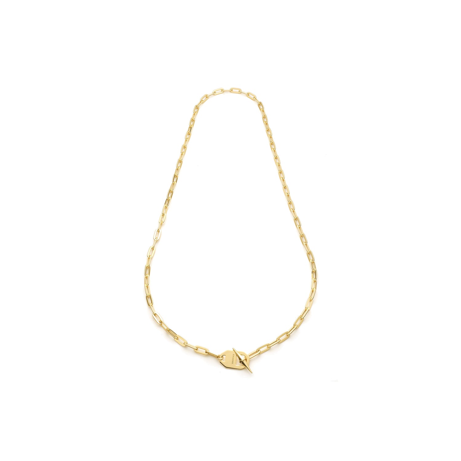 Collana Lunga in Catena Forzatina Dorata con Chiusura T-bar Gioiello Unoaerre