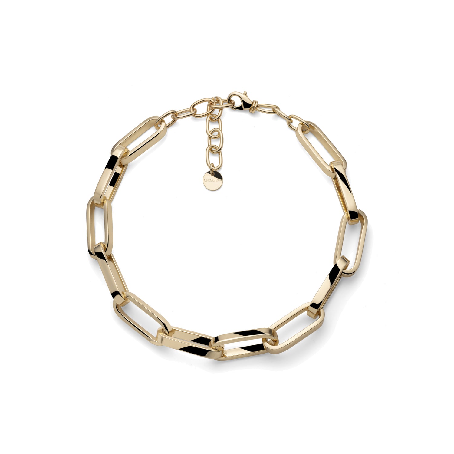 Collana Girocollo in Catena Forzatina Quadra con Bagno in Oro Unoaerre