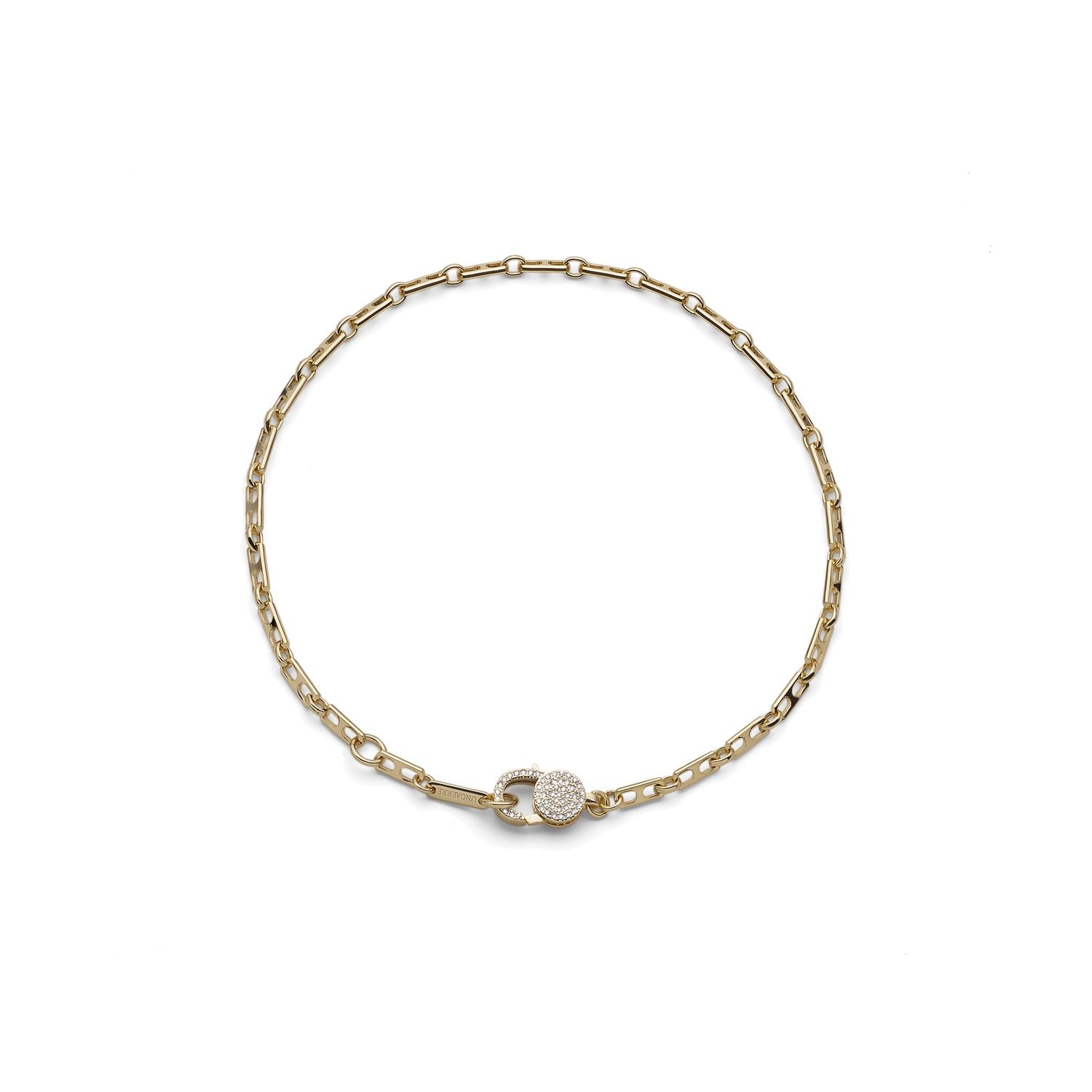 Bracciale Choker in Catena Sottile Traversino con Bagno in Oro e Chiusura Unoaerre