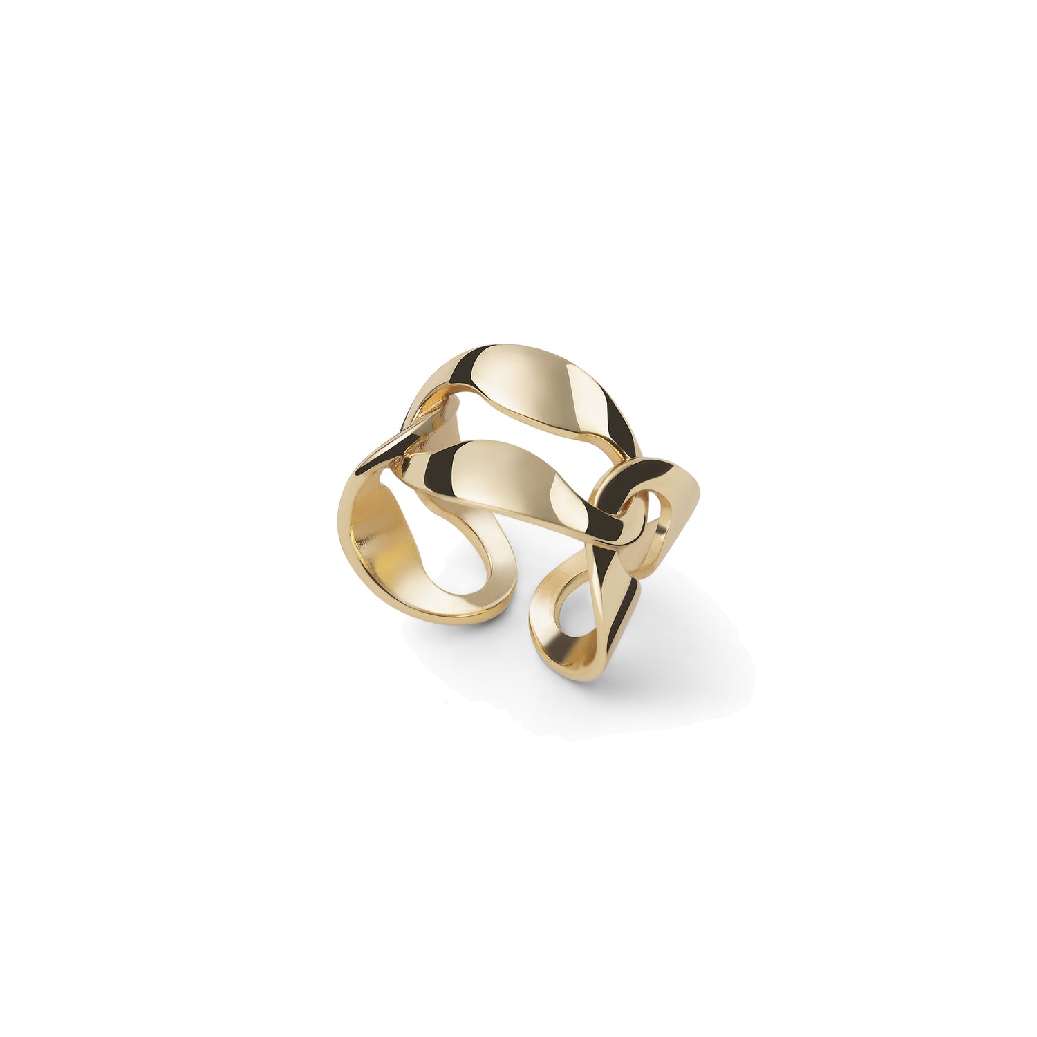 Anello con Maglia Marina Piatta Intrecciata e Finitura Lucida Unoaerre