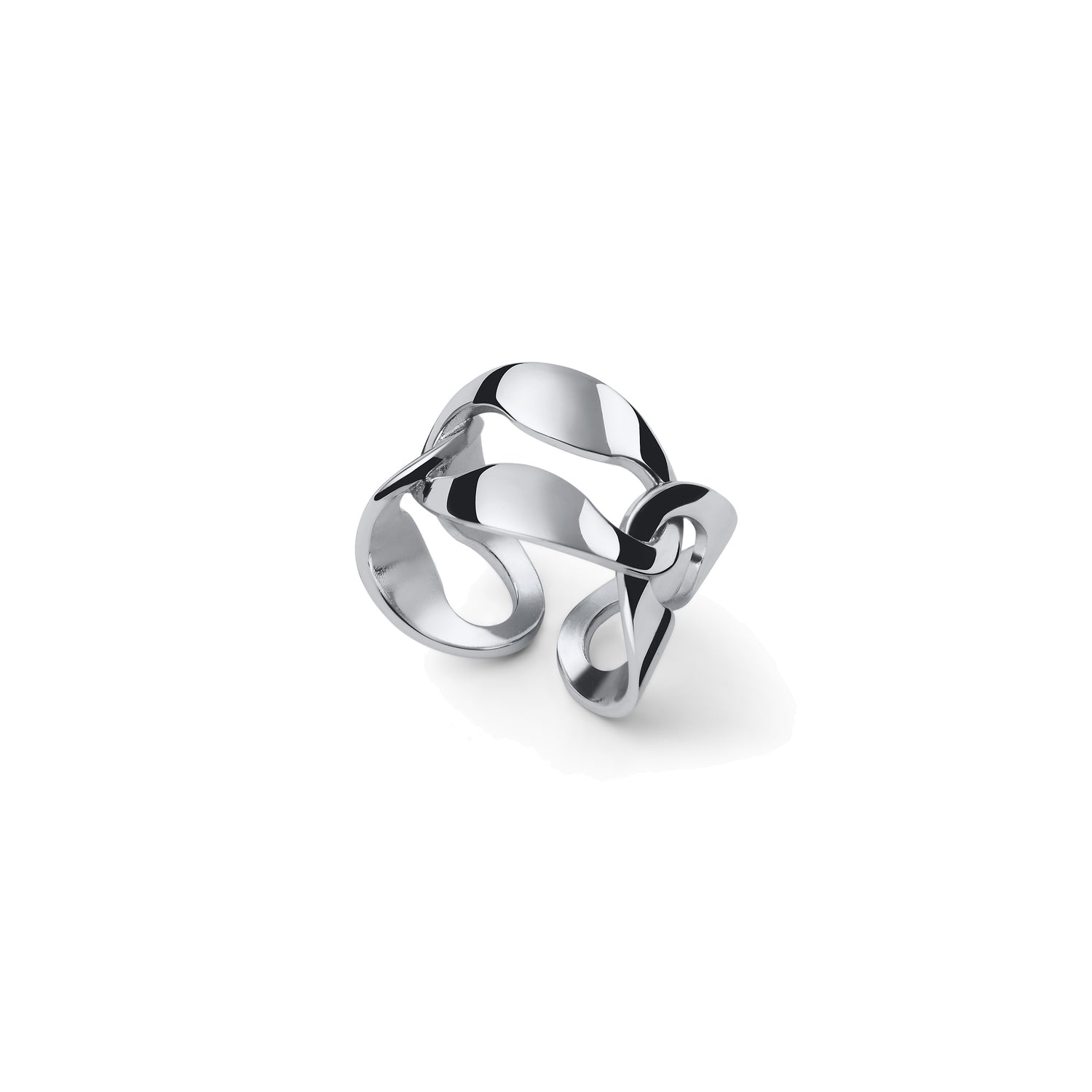 Anello con Maglia Marina Piatta Intrecciata e Finitura Lucida Unoaerre