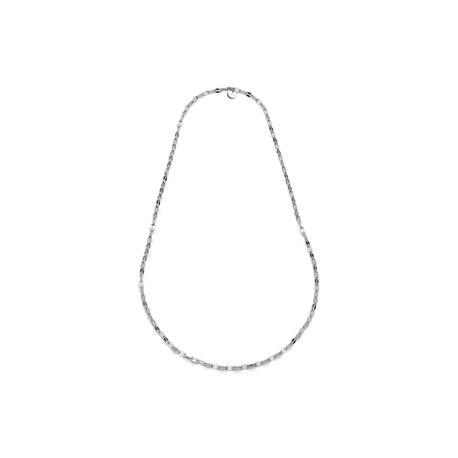 Collana Lunga in Maglia Marina Piatta, Finitura Lucida Unoaerre
