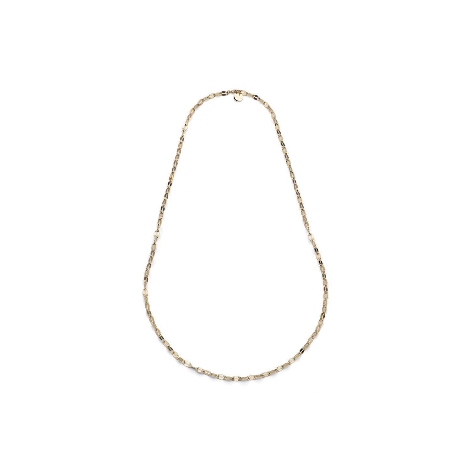 Collana Lunga in Maglia Marina Piatta, Finitura Lucida Unoaerre