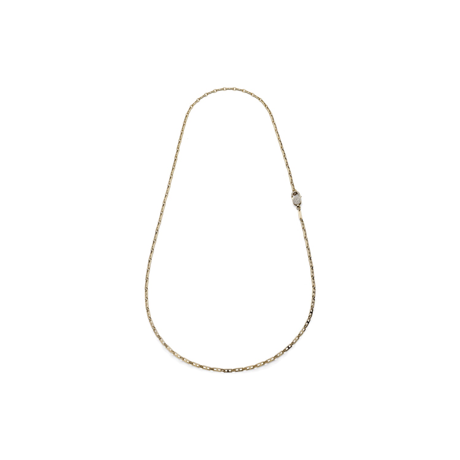 Collana Lunga in Catena Traversino con Bagno in Oro e Chiusura Unoaerre