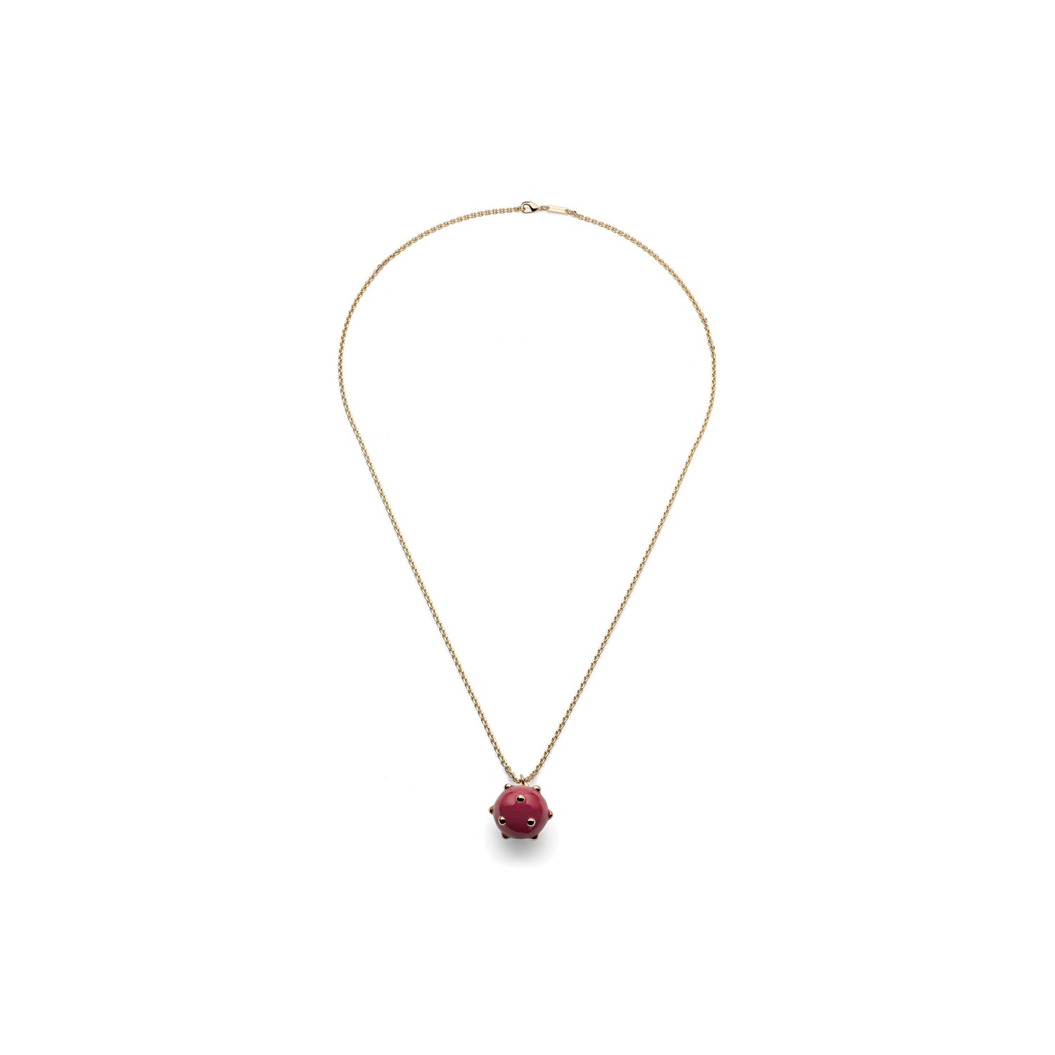 Collana Lunga della Collezione Mine con Ciondolo Grande Smaltato Bordeaux Lucido Unoaerre