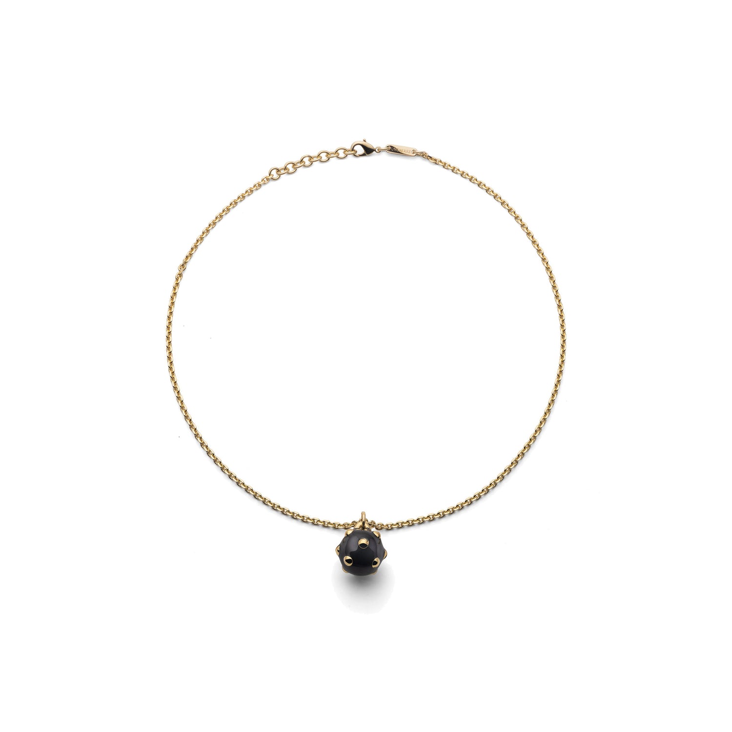 Collana della Collezione Mine con Ciondolo Piccolo Smaltato Nero Lucido Unoaerre