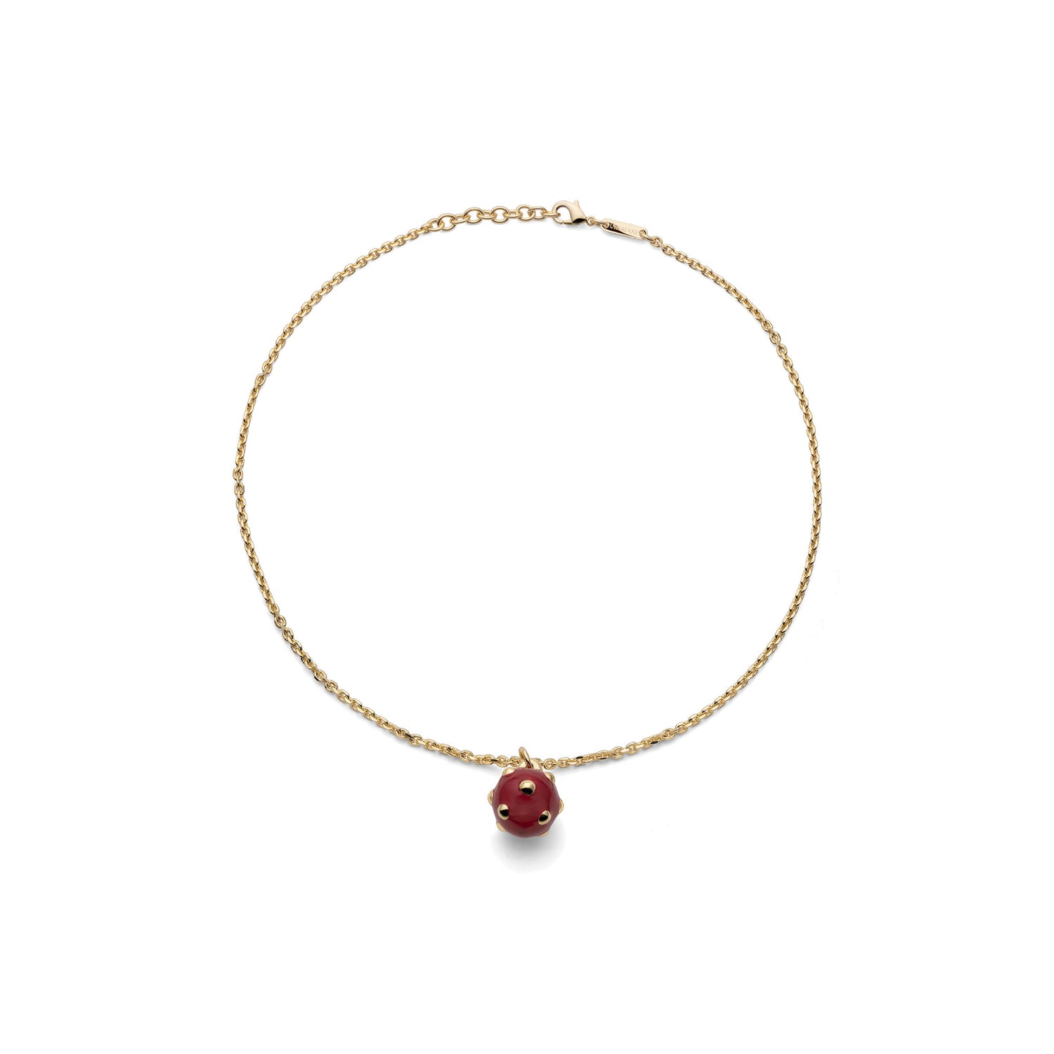 Collana della Collezione Mine con Ciondolo Piccolo Smaltato Bordeaux Lucido Unoaerre