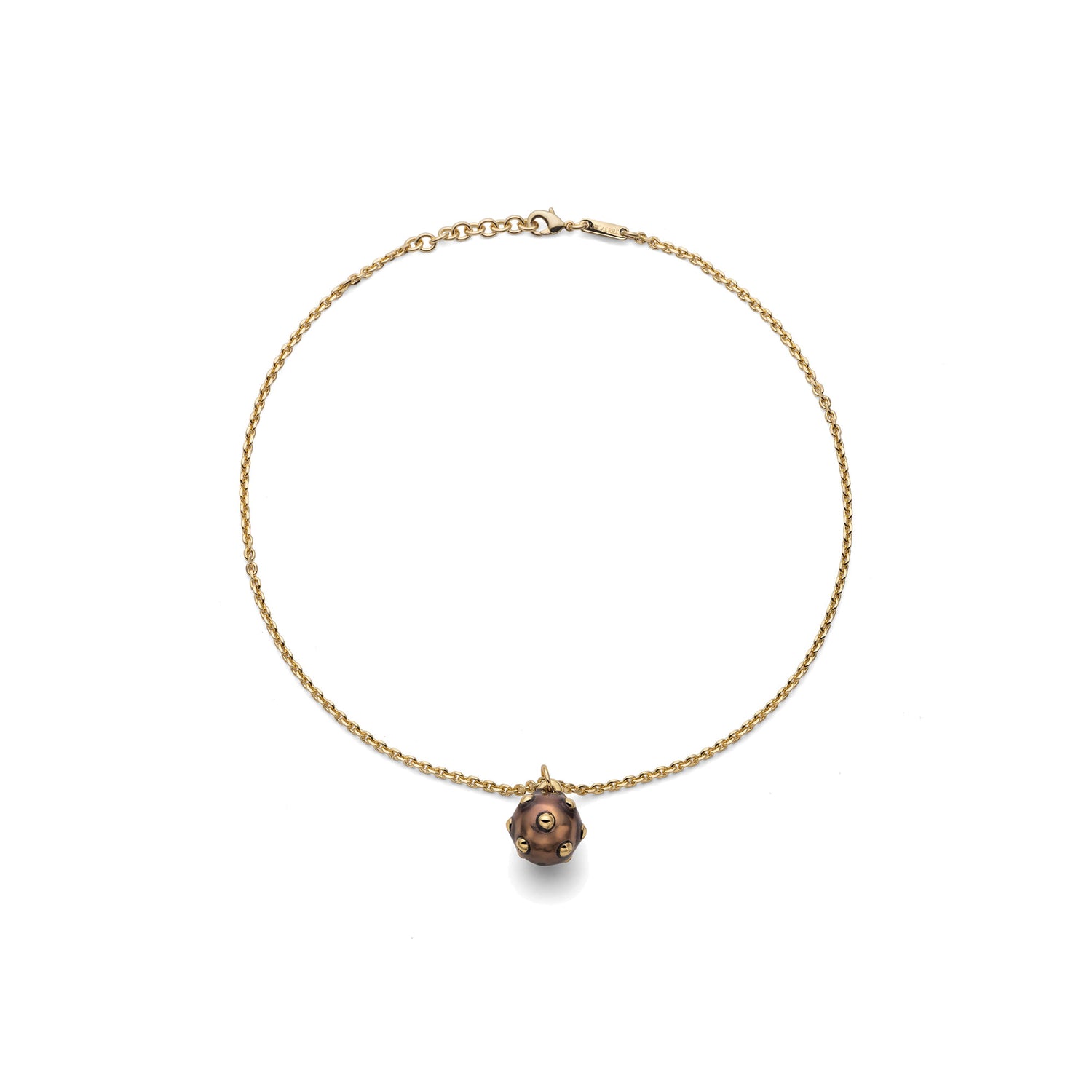 Collana della Collezione Mine con Ciondolo Piccolo Smaltato Testa di Moro Lucido Unoaerre
