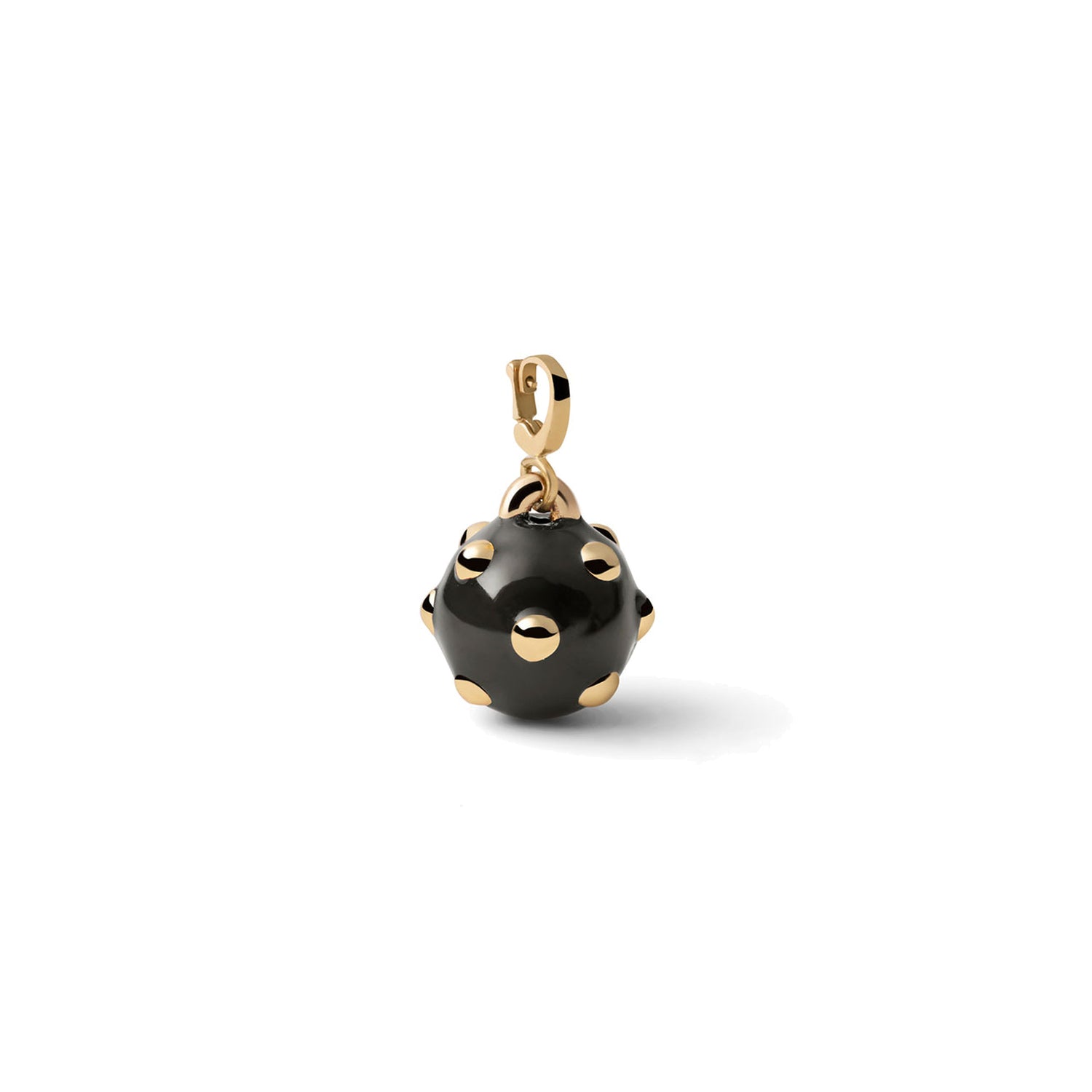 Charm Pendente a Forma di Mina Ricoperto da Smalto Nero Lucido Unoaerre
