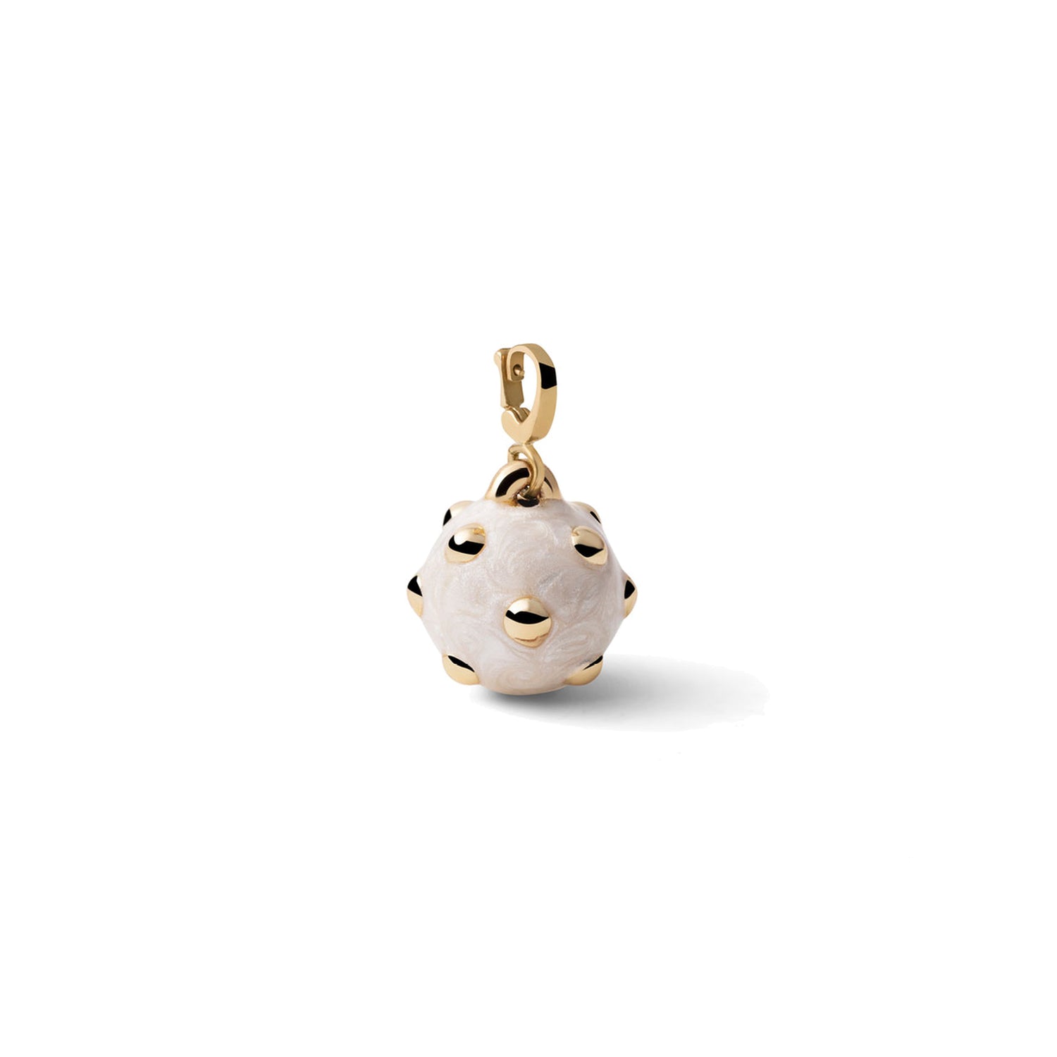 Charm Pendente a Forma di Mina Ricoperto da Smalto Bianco Latte Lucido Unoaerre