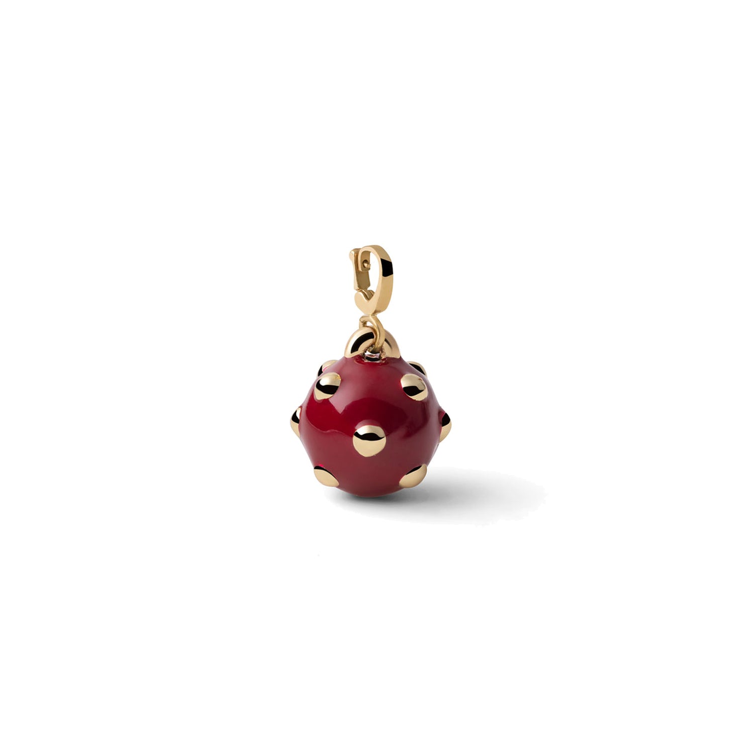 Charm Pendente a Forma di Mina Ricoperto da Smalto Bordeaux Lucido Unoaerre