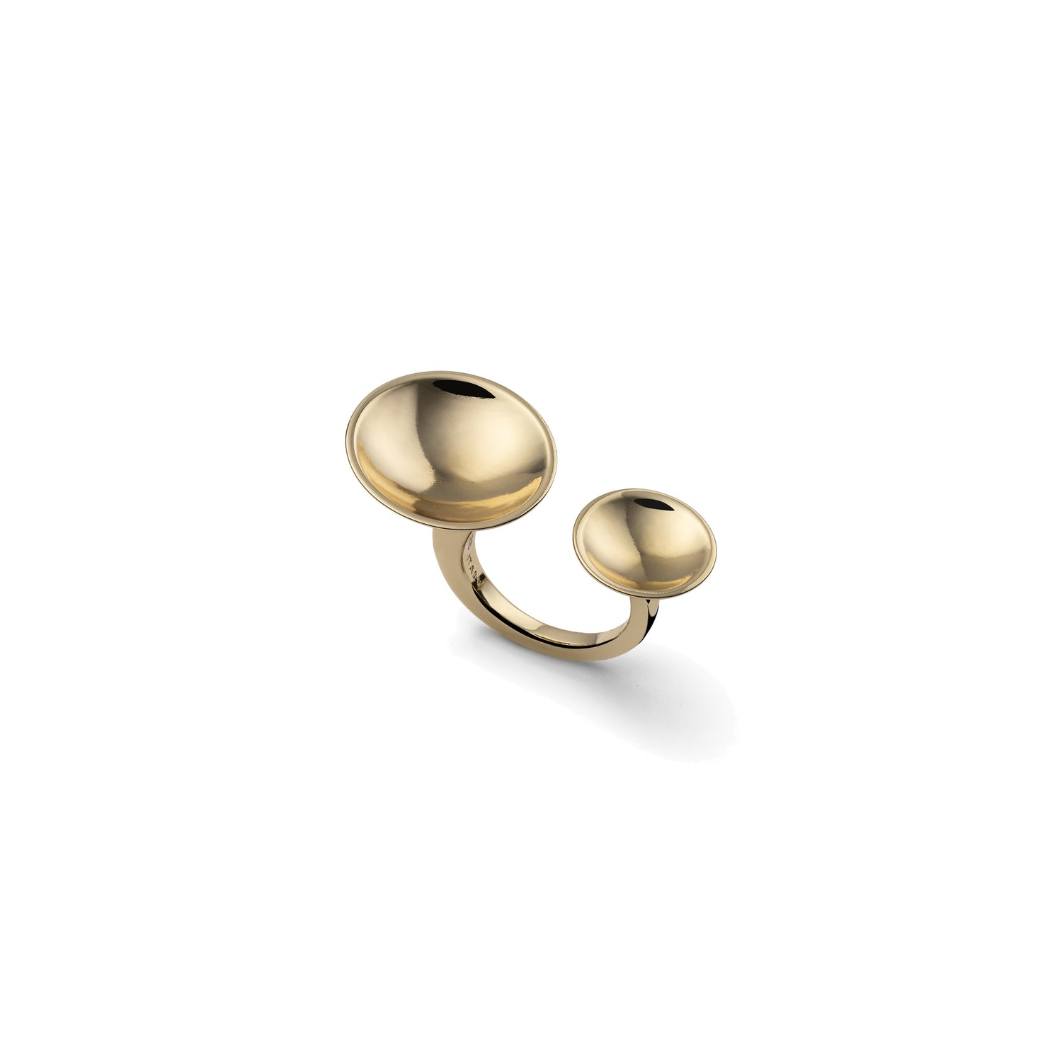 Anello Design Aperto con Elementi a Forma di Tondo Concavo Unoaerre