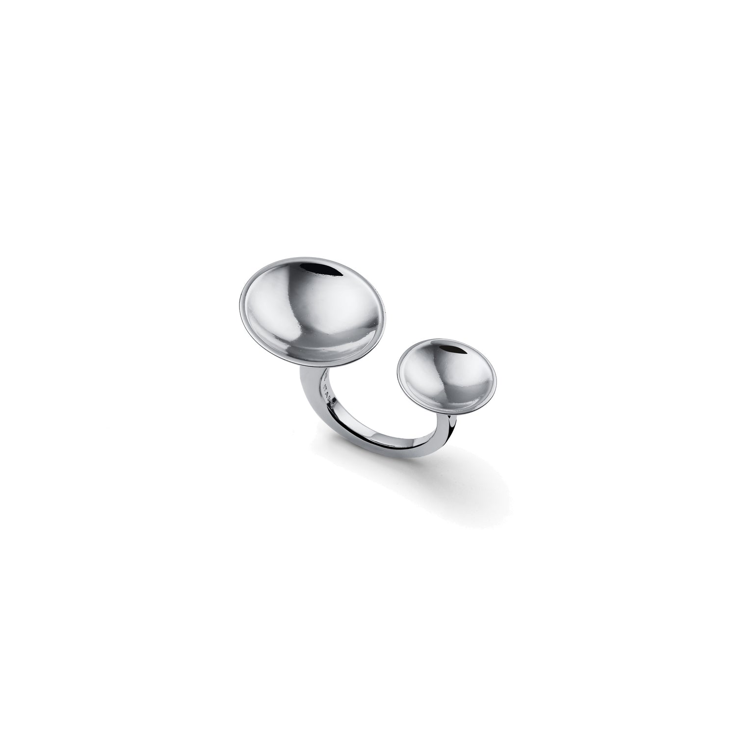 Anello Design Aperto con Elementi a Forma di Tondo Concavo Unoaerre