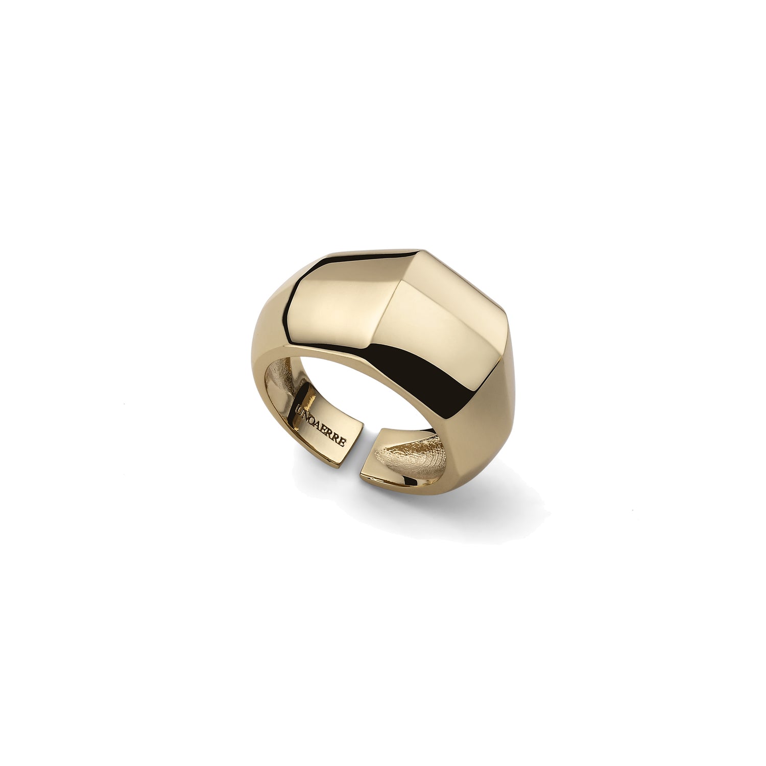 Anello a Fascia con Design Geometrico Placcato Oro o Argento Unoaerre