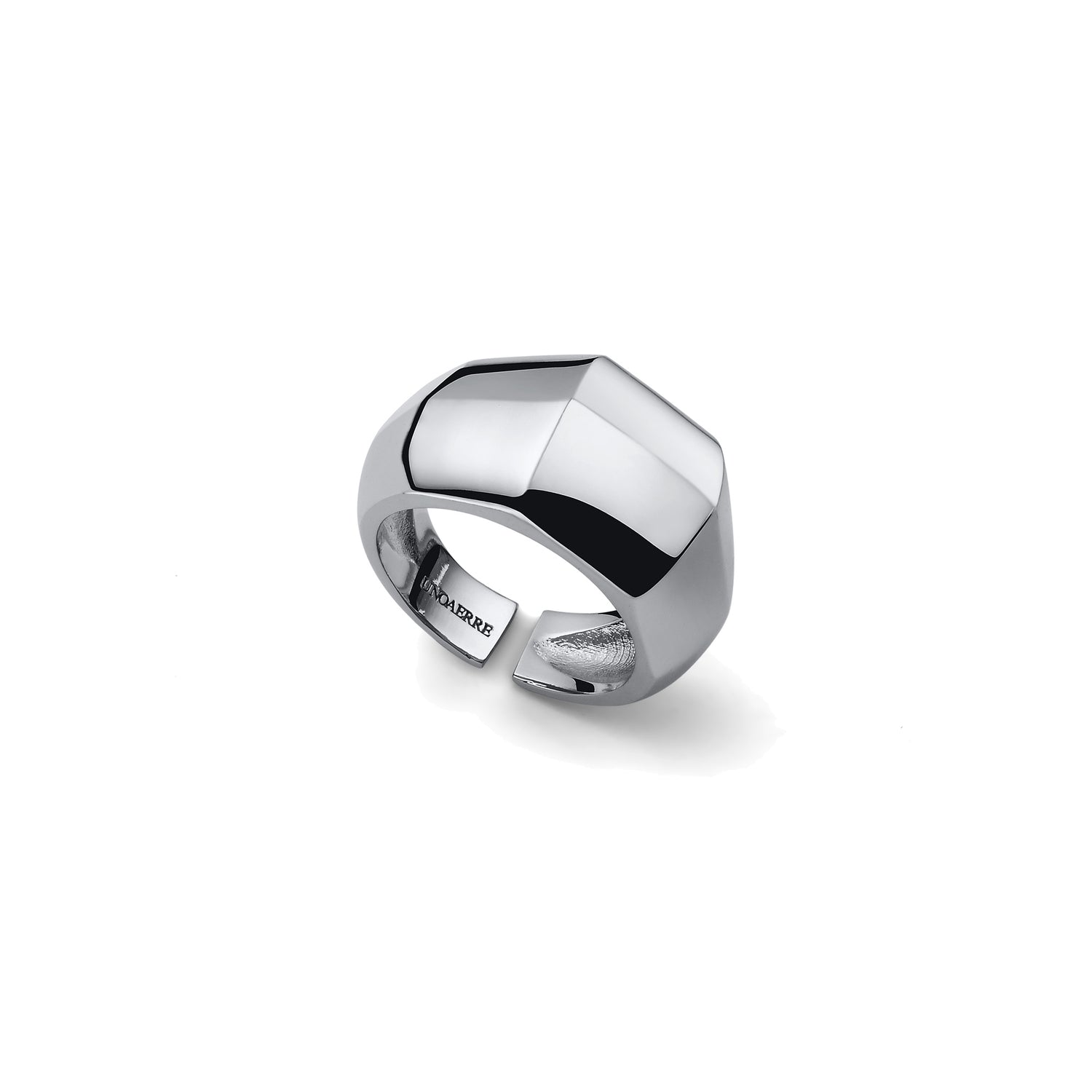 Anello a Fascia con Design Geometrico Placcato Oro o Argento Unoaerre