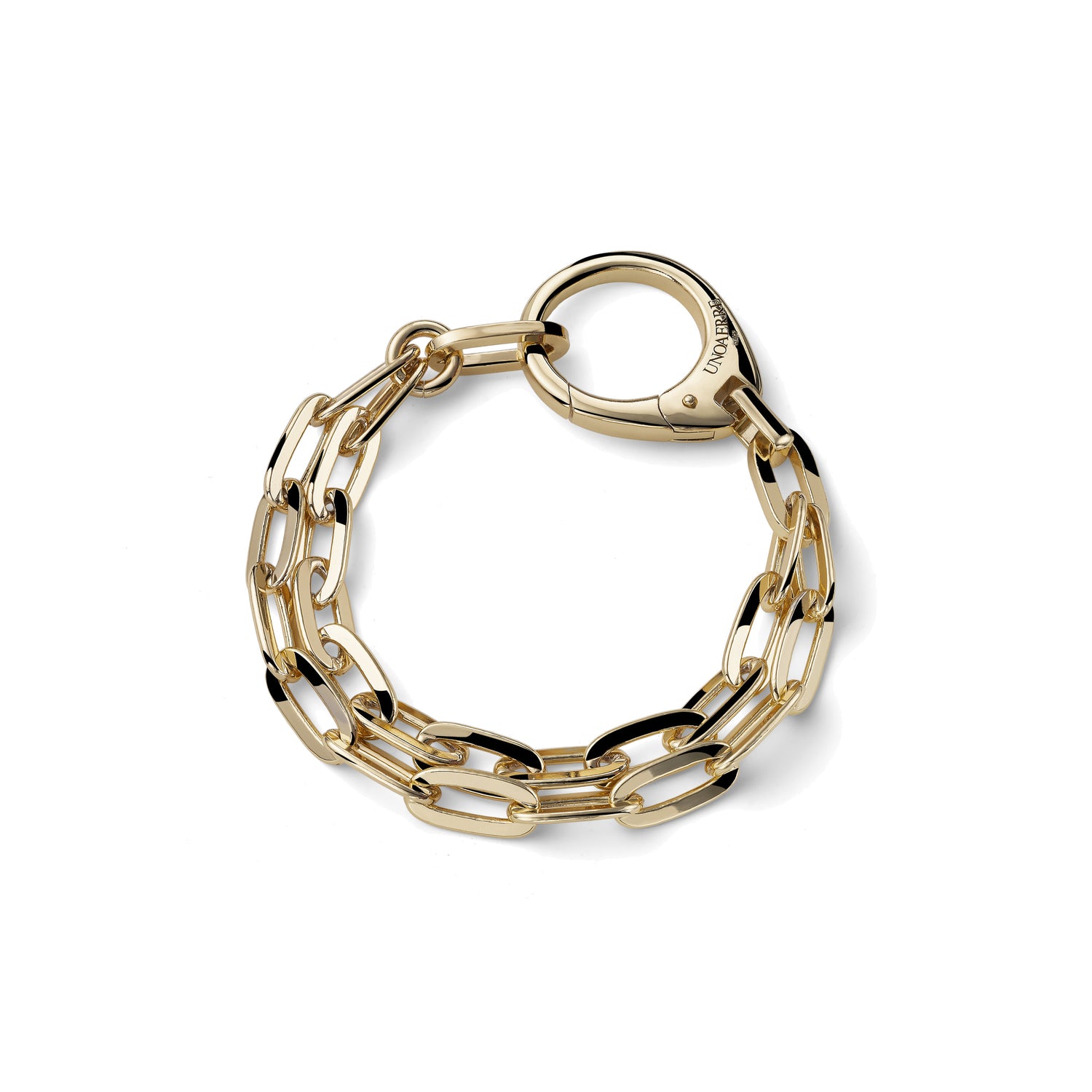 Bracciale Donna con Doppio Filo di Catena e Maxi Moschettone Unoaerre