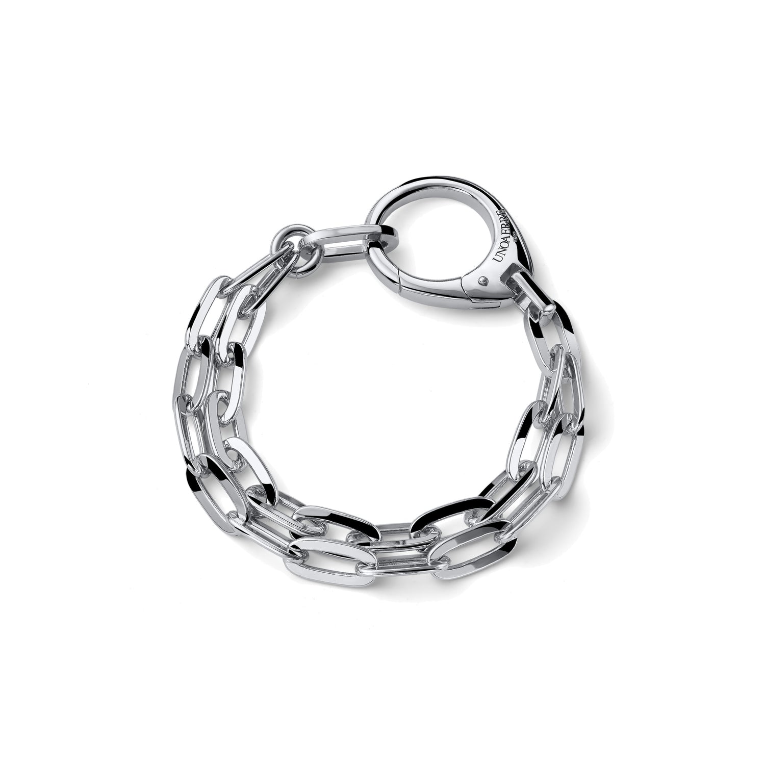 Bracciale Donna con Doppio Filo di Catena e Maxi Moschettone Unoaerre