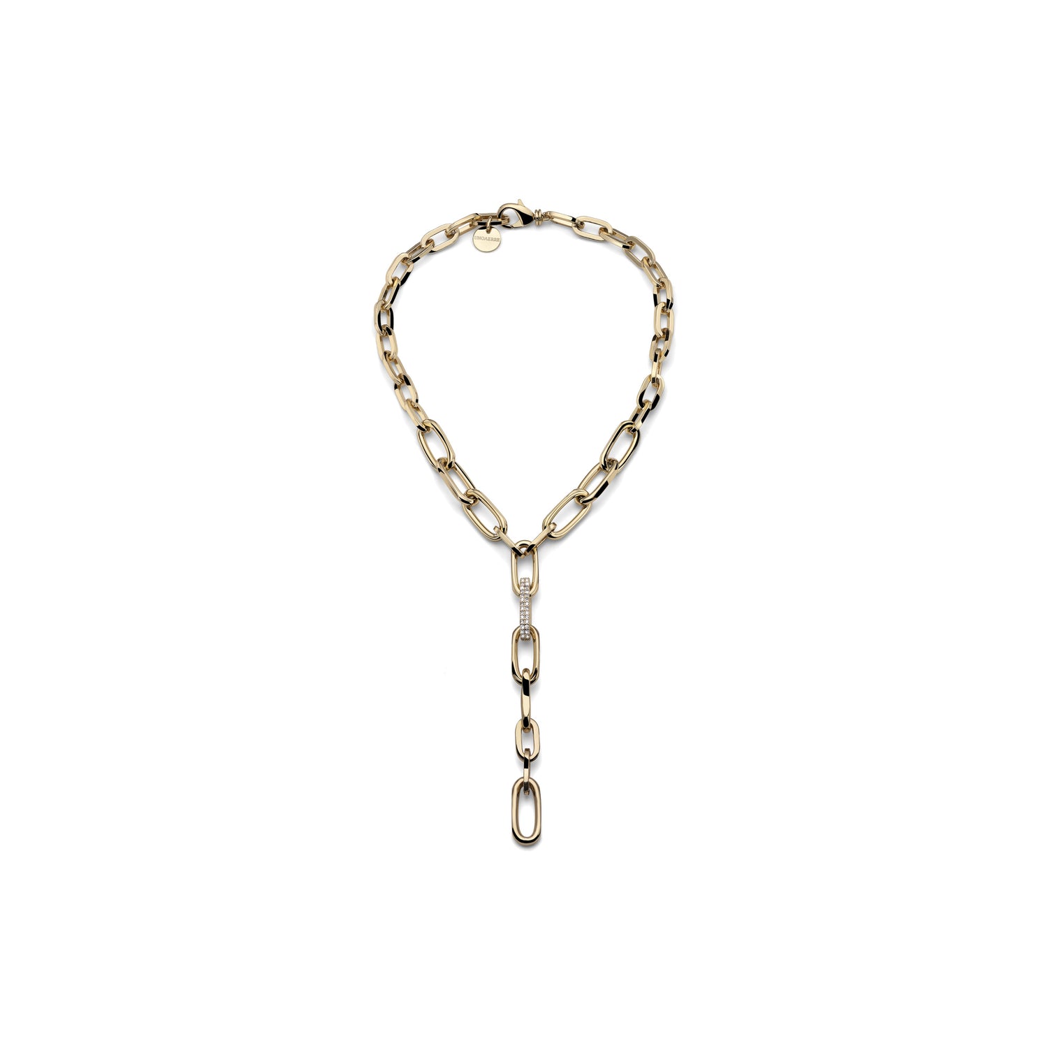 Collana Catena Placcata Oro, Maglie Pendenti e Det Unoaerre