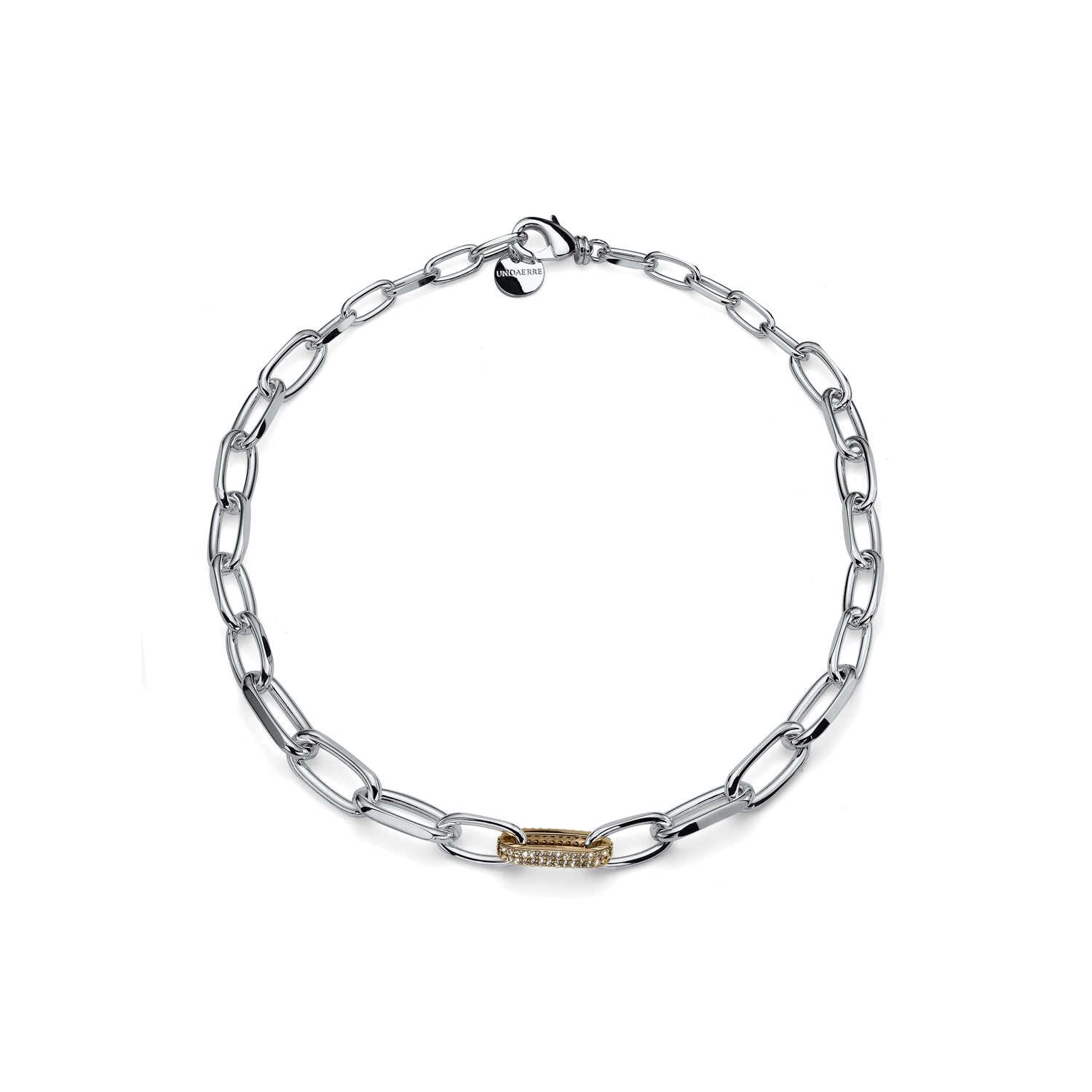 Collana Catena Fantasia Argentata con Det Unoaerre