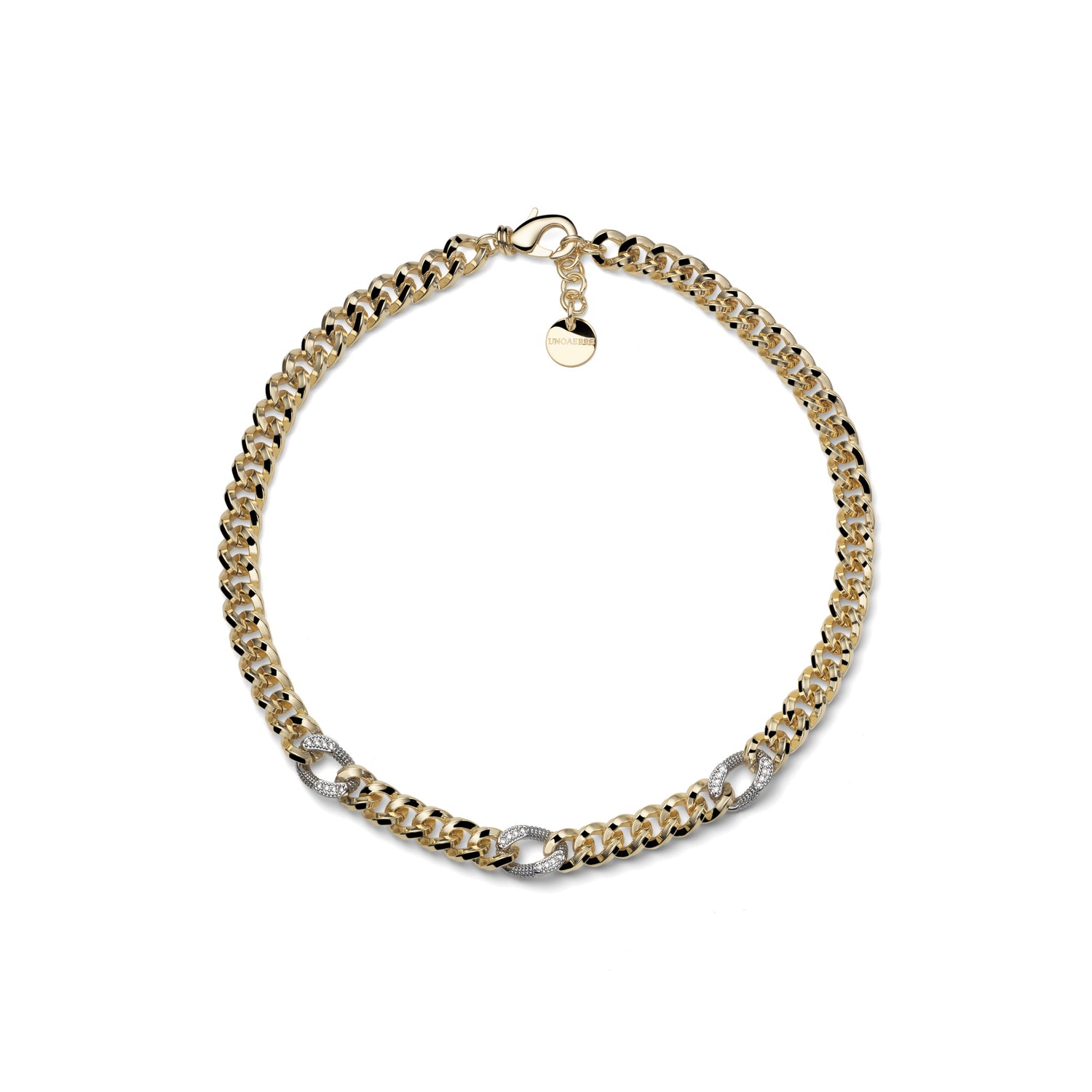 Collana a Sfere con Pavé di Zirconi e Pendente Unoaerre