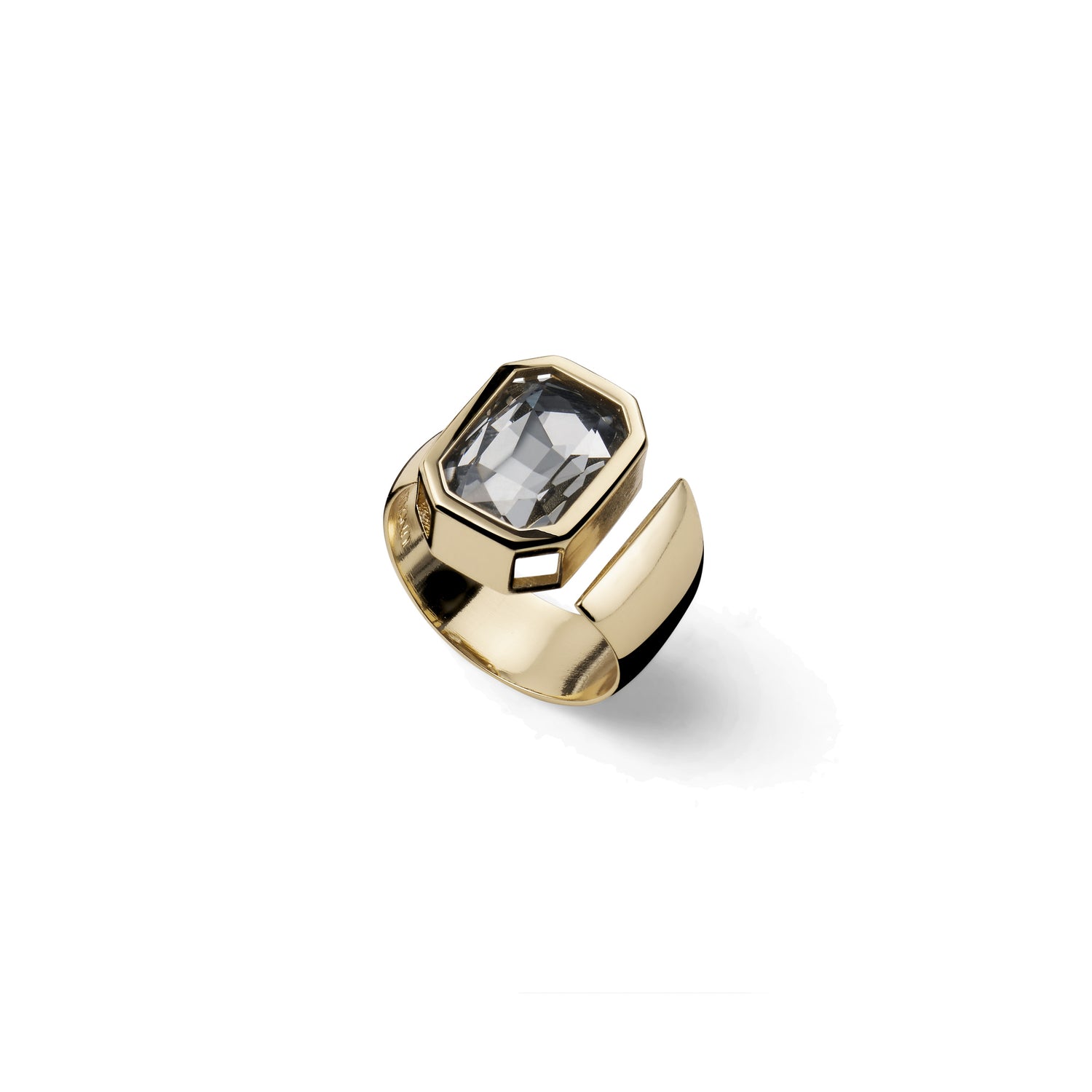 Anello a Fascia con Pietra Quadrata Azzurra Unoaerre
