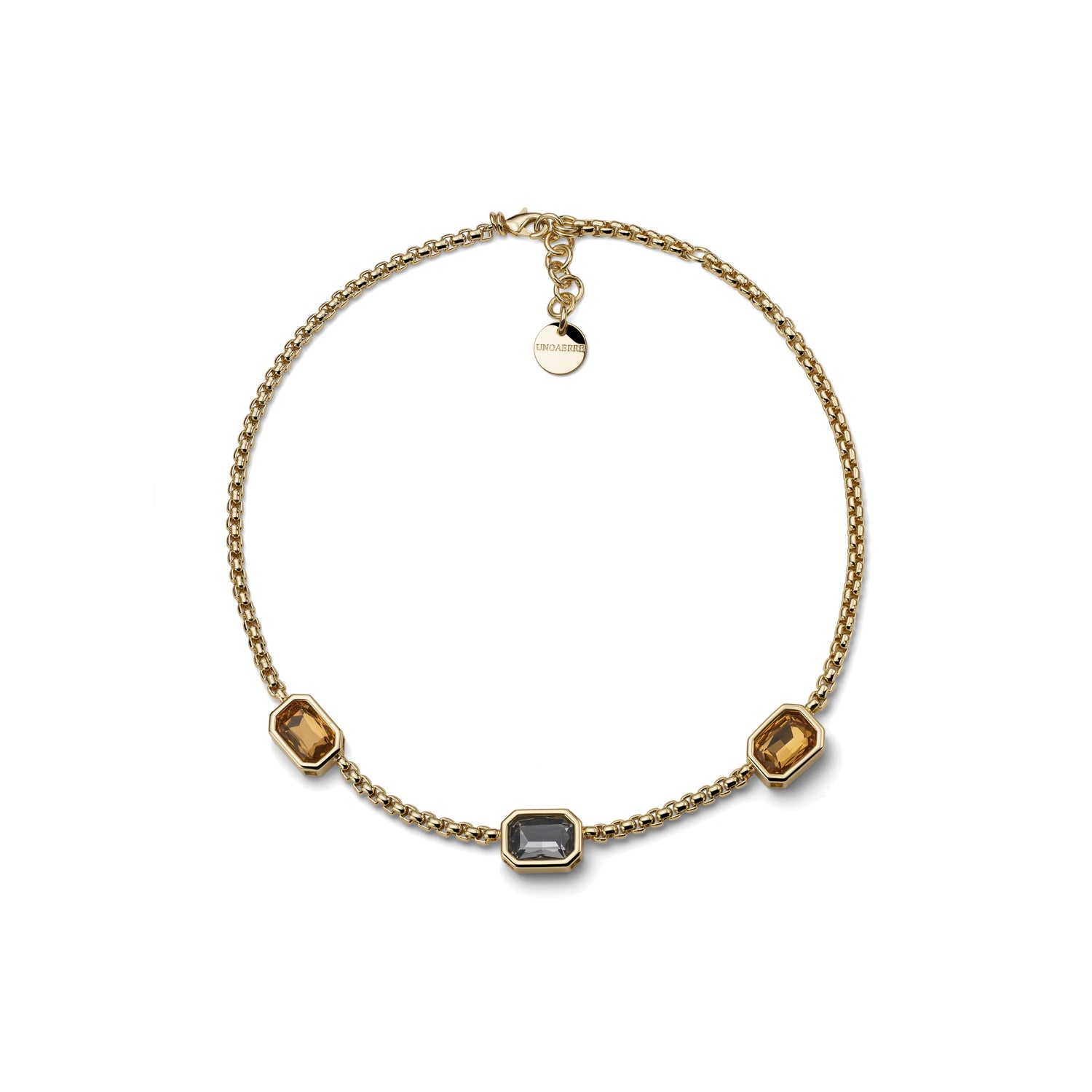Collana Girocollo a Corda con Pietre Rettangolari Unoaerre