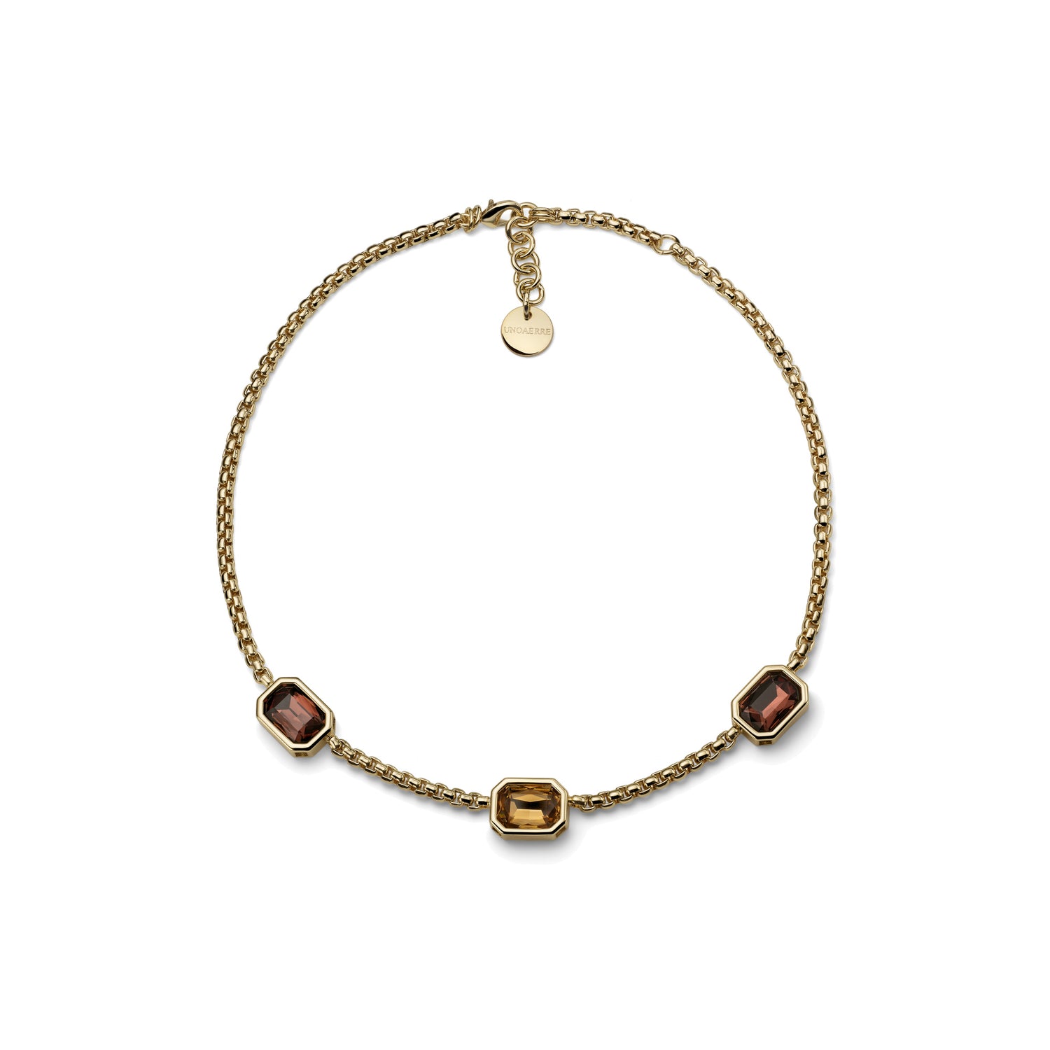 Collana Girocollo a Corda con Pietre Rettangolari Unoaerre