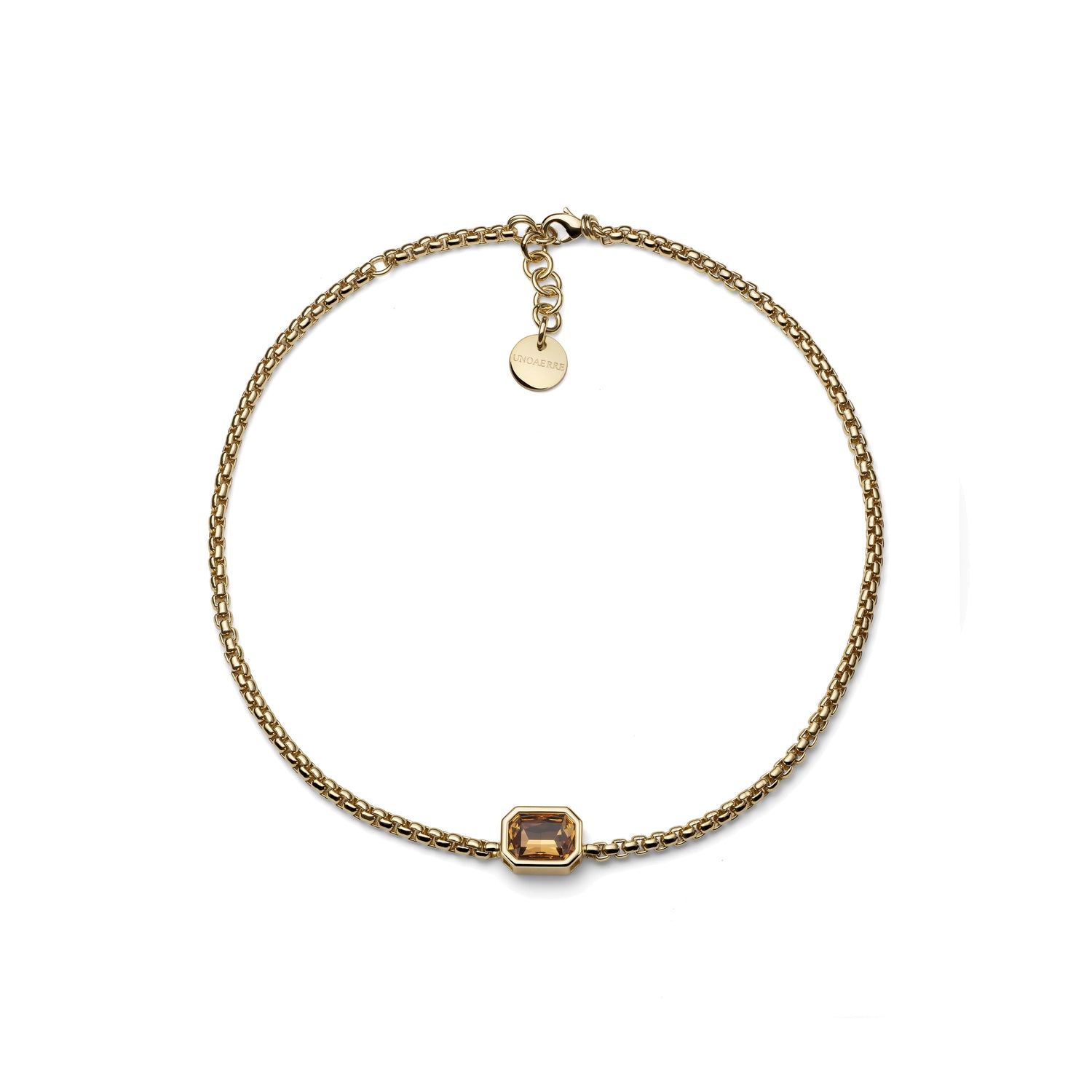 Collana Girocollo a Corda con Pietra Centrale Rettangolare Unoaerre