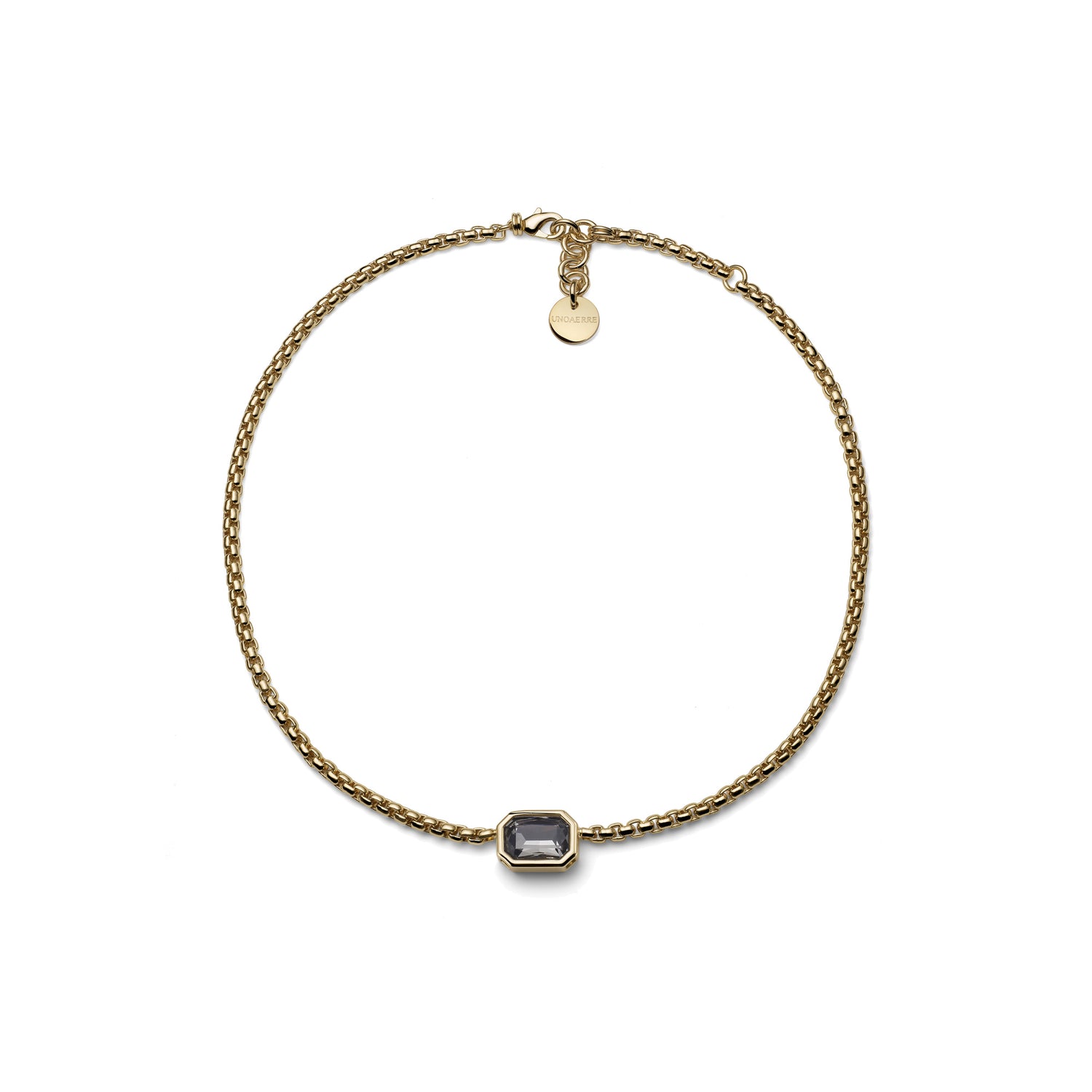 Collana a Corda con Piccola Pietra Rettangolare Unoaerre