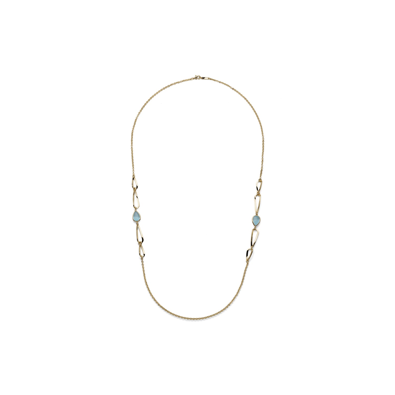 Collana Sottile a Stazioni con Piccole Pietre Azzurre Unoaerre