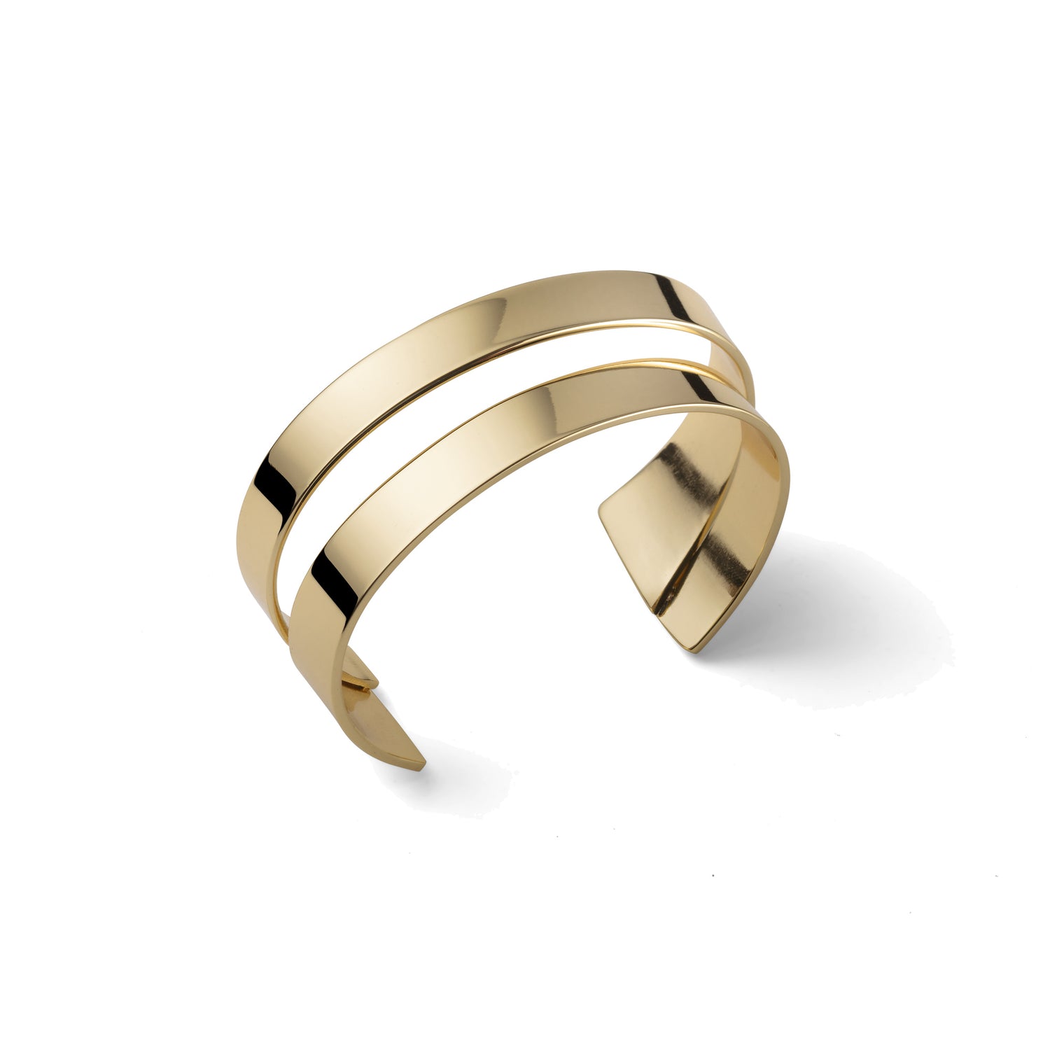 Bracciale Rigido Bangle Aperto a Doppia Fascia Unoaerre