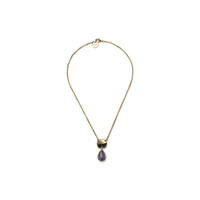 Collana Sottile con Pendente a Goccia Viola Unoaerre