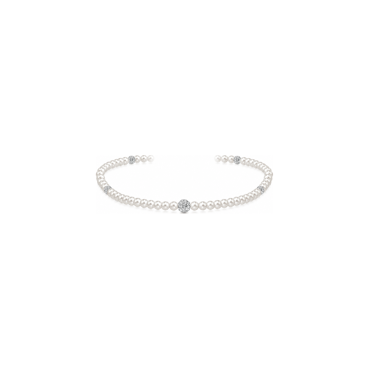 Bracciale di Perle con Sfere di Zirconi