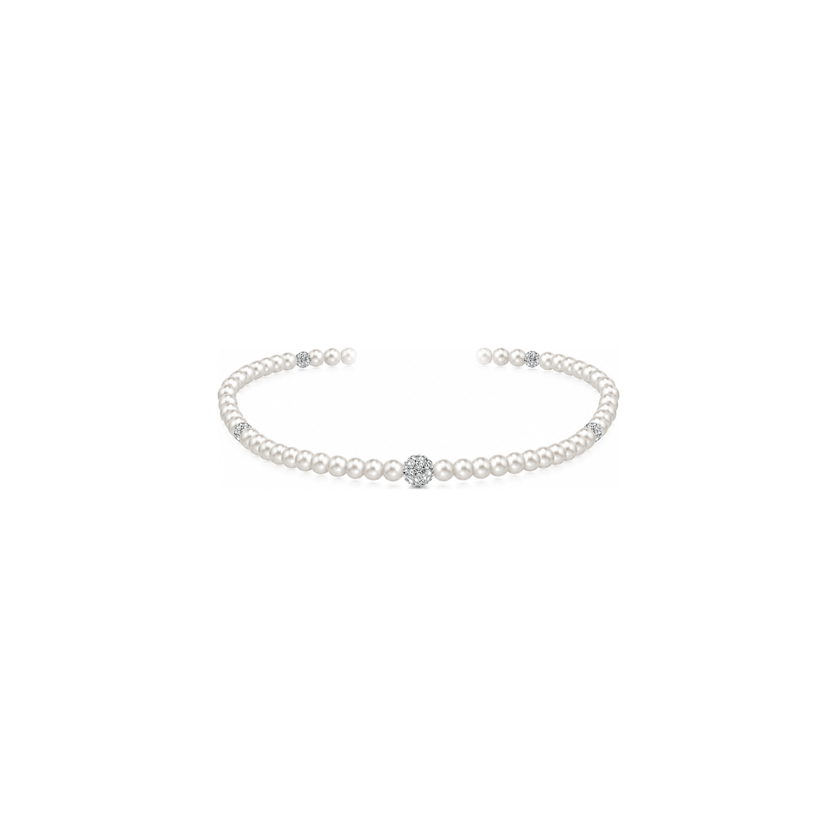Collana di Perle con Sfere di Zirconi