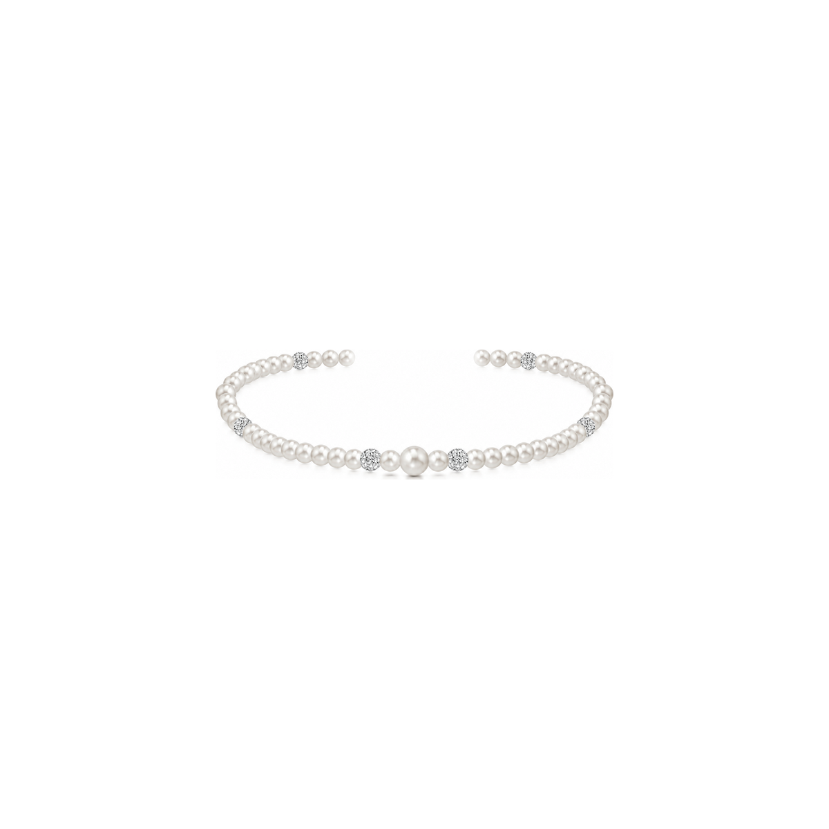 Bracciale di Perle con Sfere di Zirconi