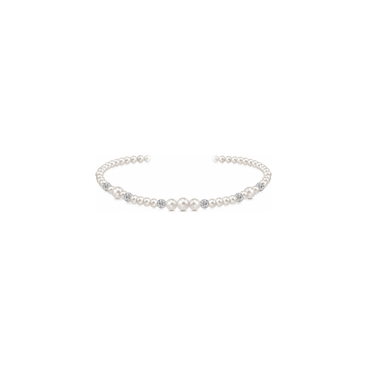 Collana di Perle con Sfere di Zirconi